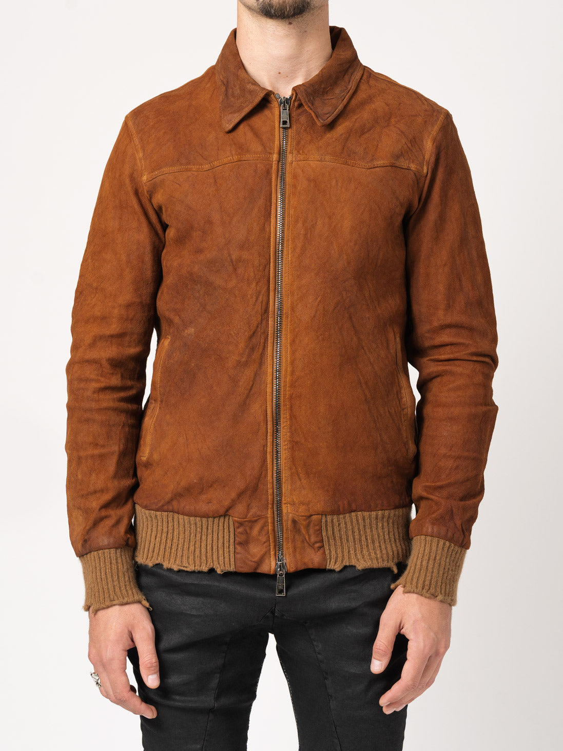 Brushed Lambskin Leather Jacket