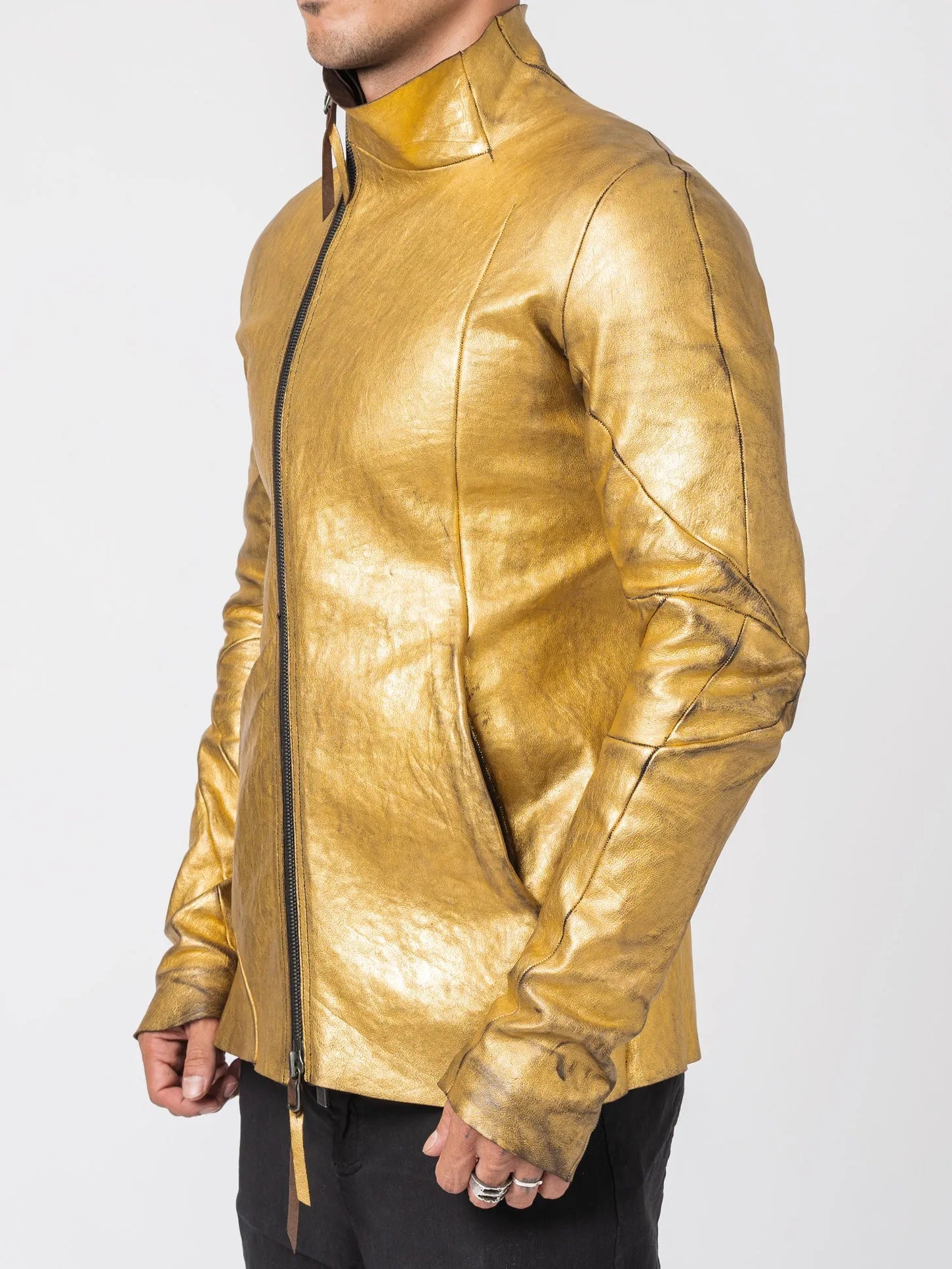 24K Gold Deconstructed Horse Leather Jacket