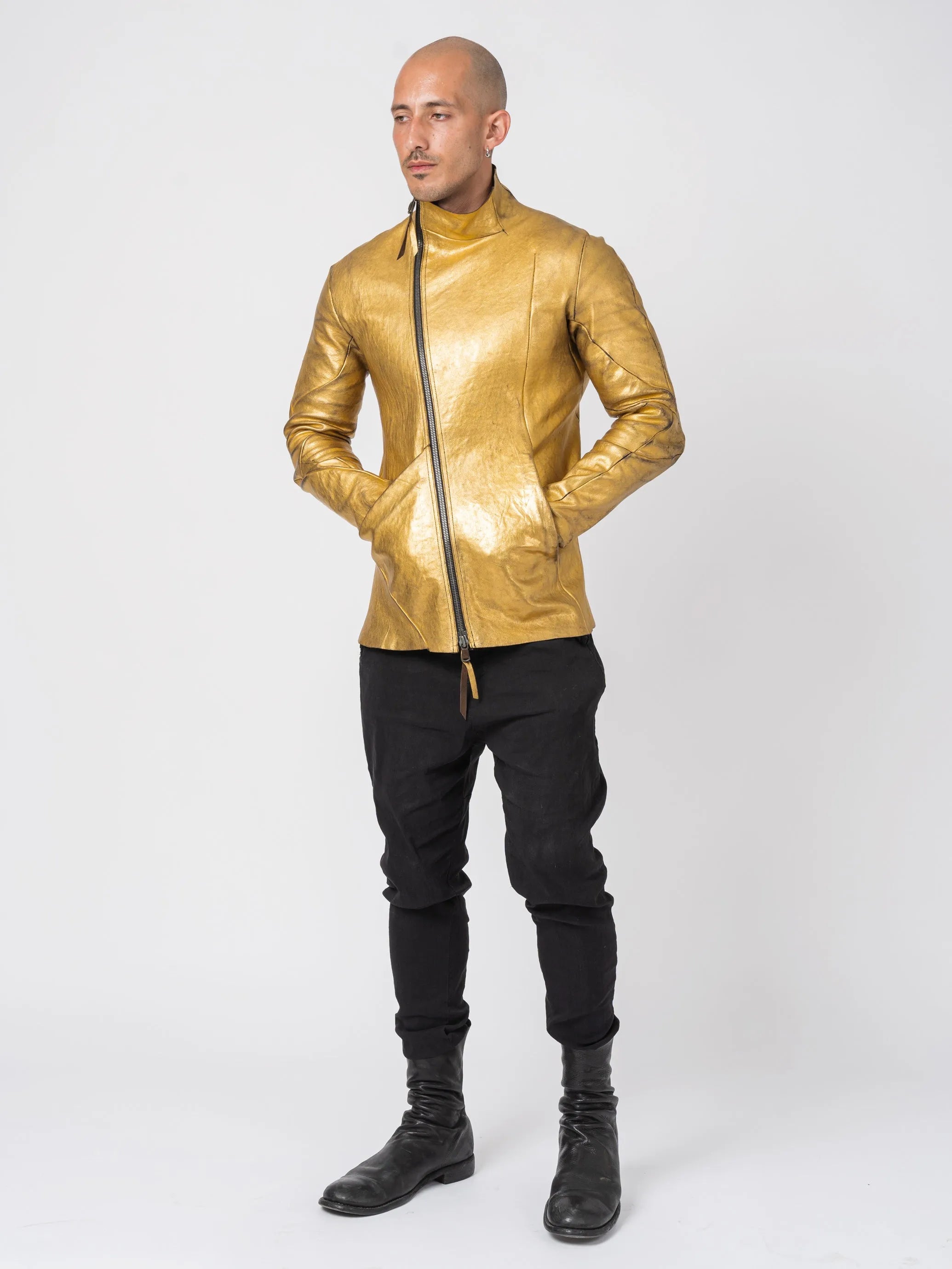 24K Gold Deconstructed Horse Leather Jacket