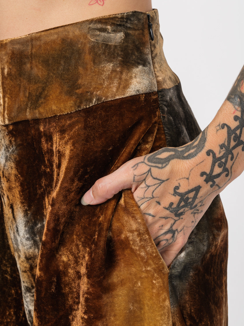 Velvet Wide-Leg Pants