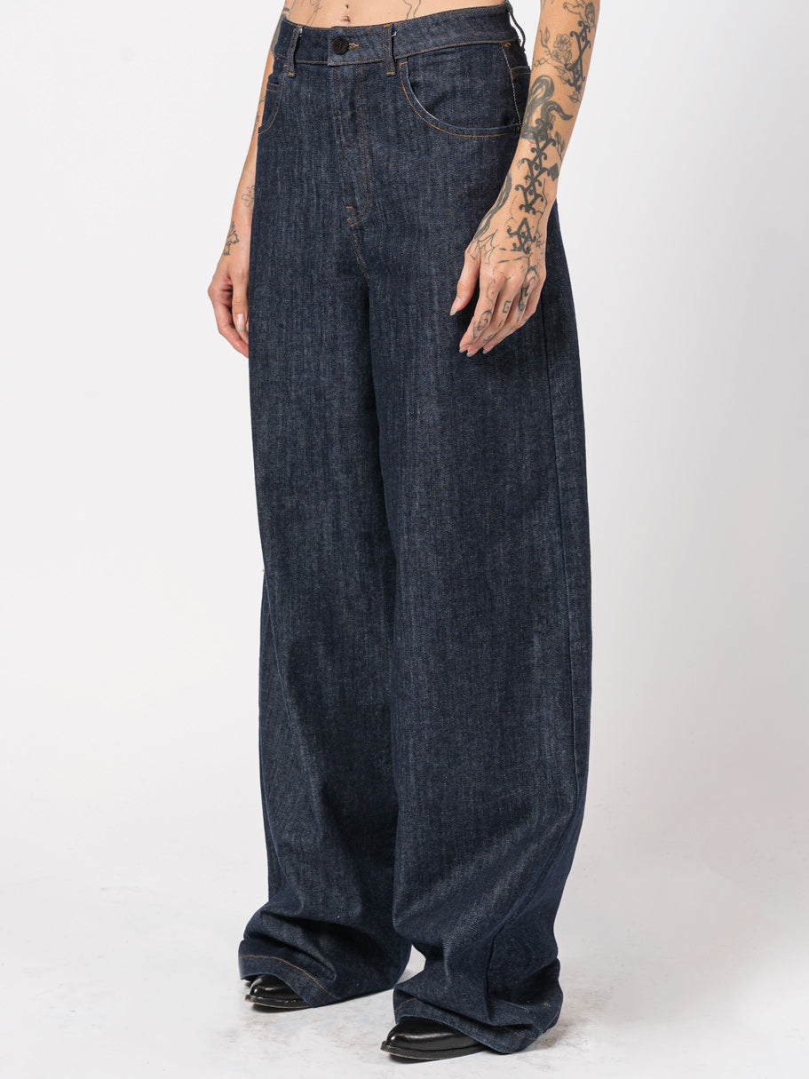 Wide-Leg Denim Pants