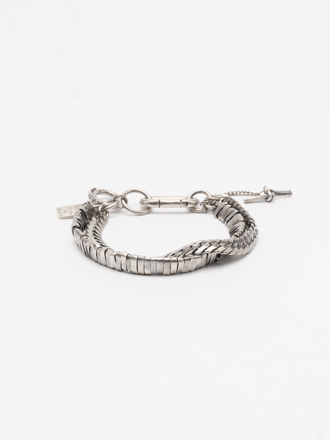Twisted Silver Link Bracelet