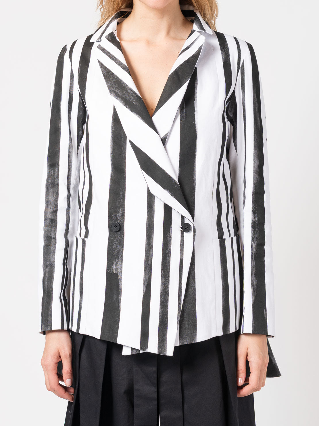 Stripe-Painted Suit Jacket