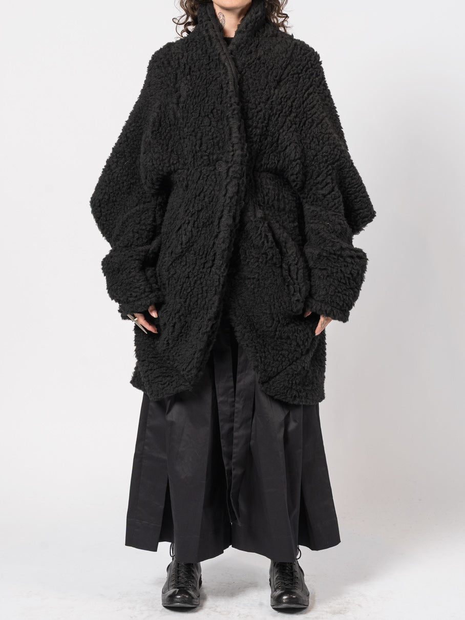 Textured Wool-Blend Coat