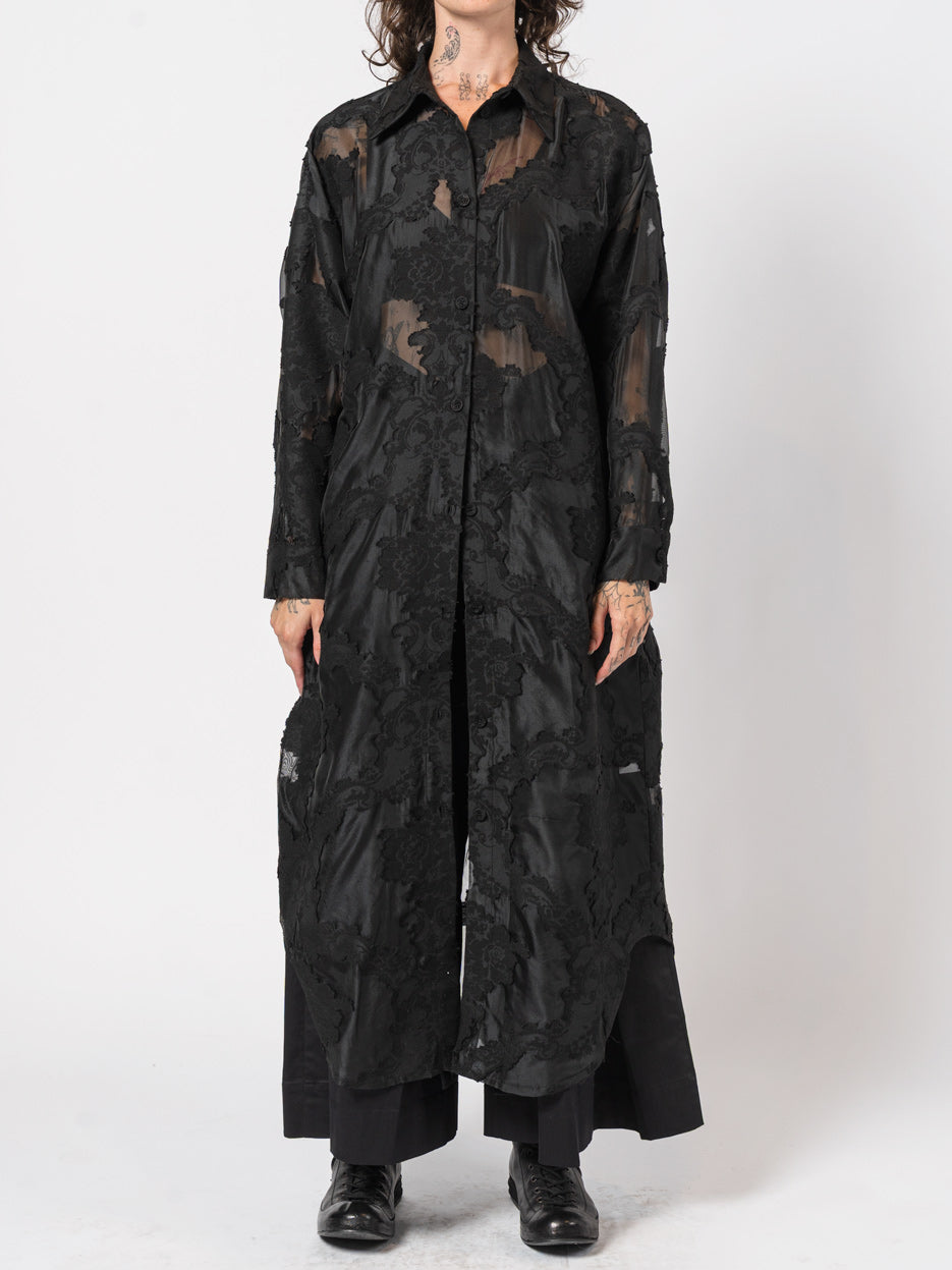 Jacquard Patchwork Long Jacket