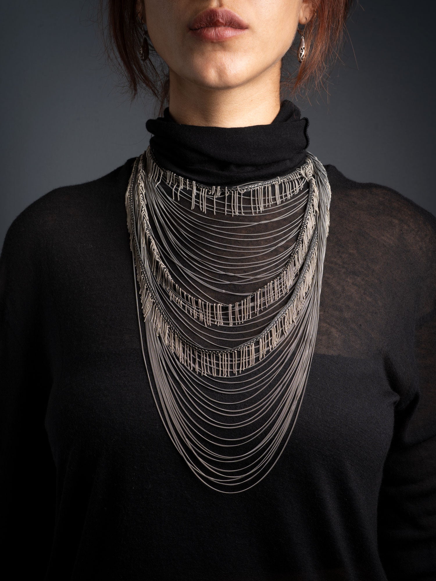 Layered Chain and Leather Necklace