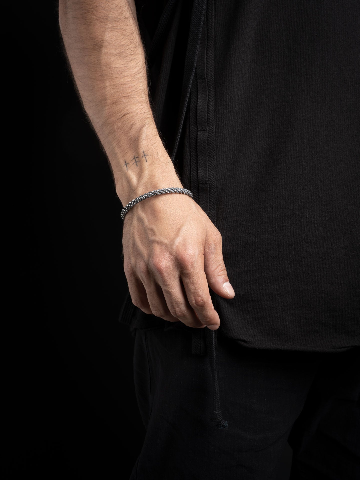 Braided Silver Cuff Bracelet