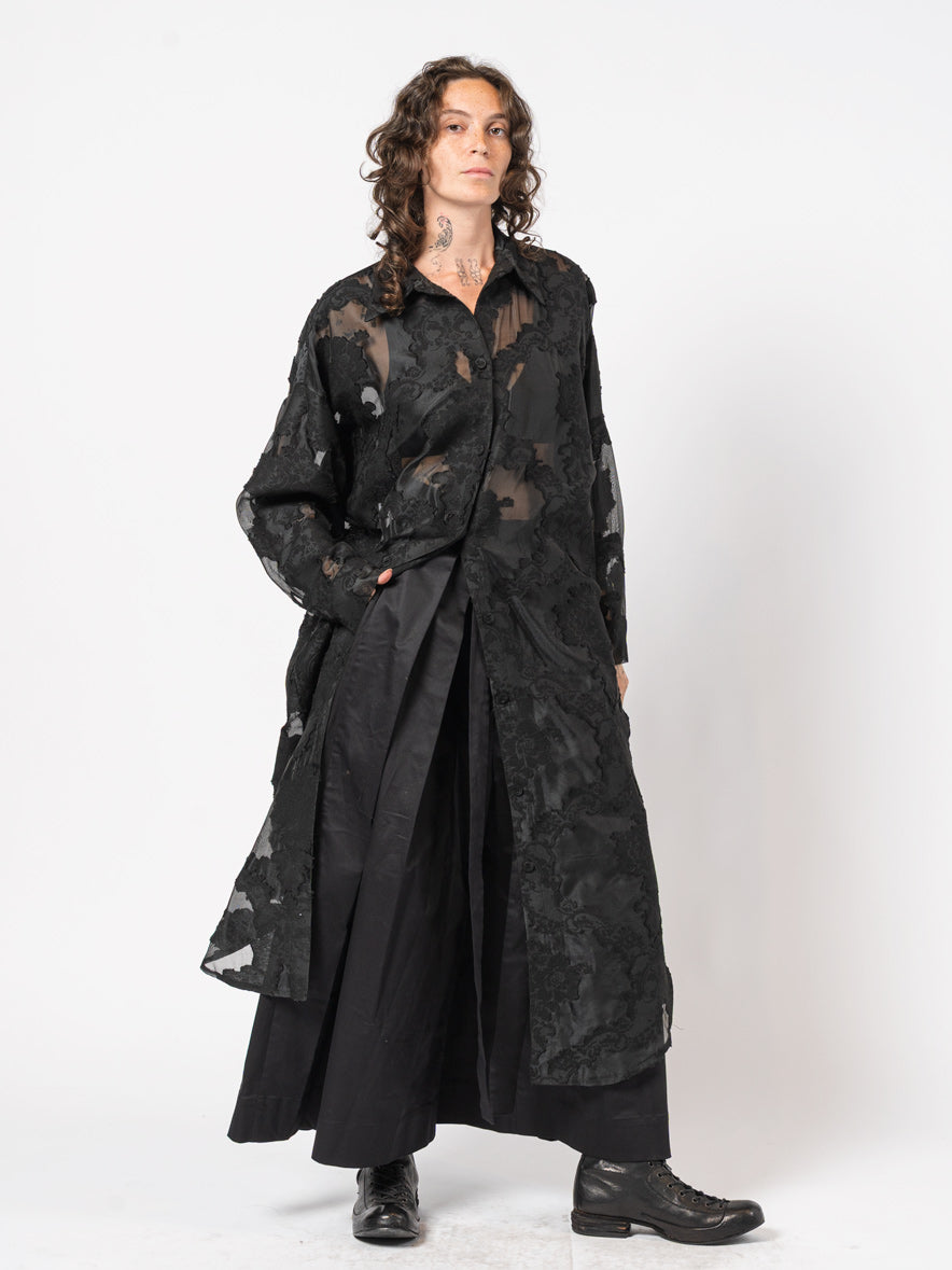 Jacquard Patchwork Long Jacket