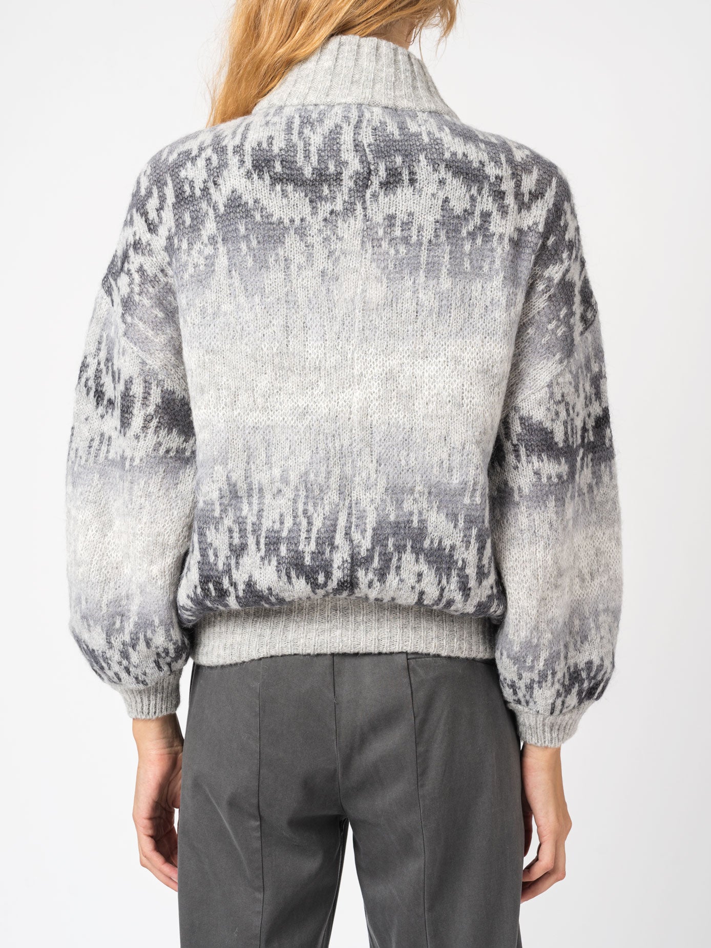 Ombre Knit Bomber Jacket