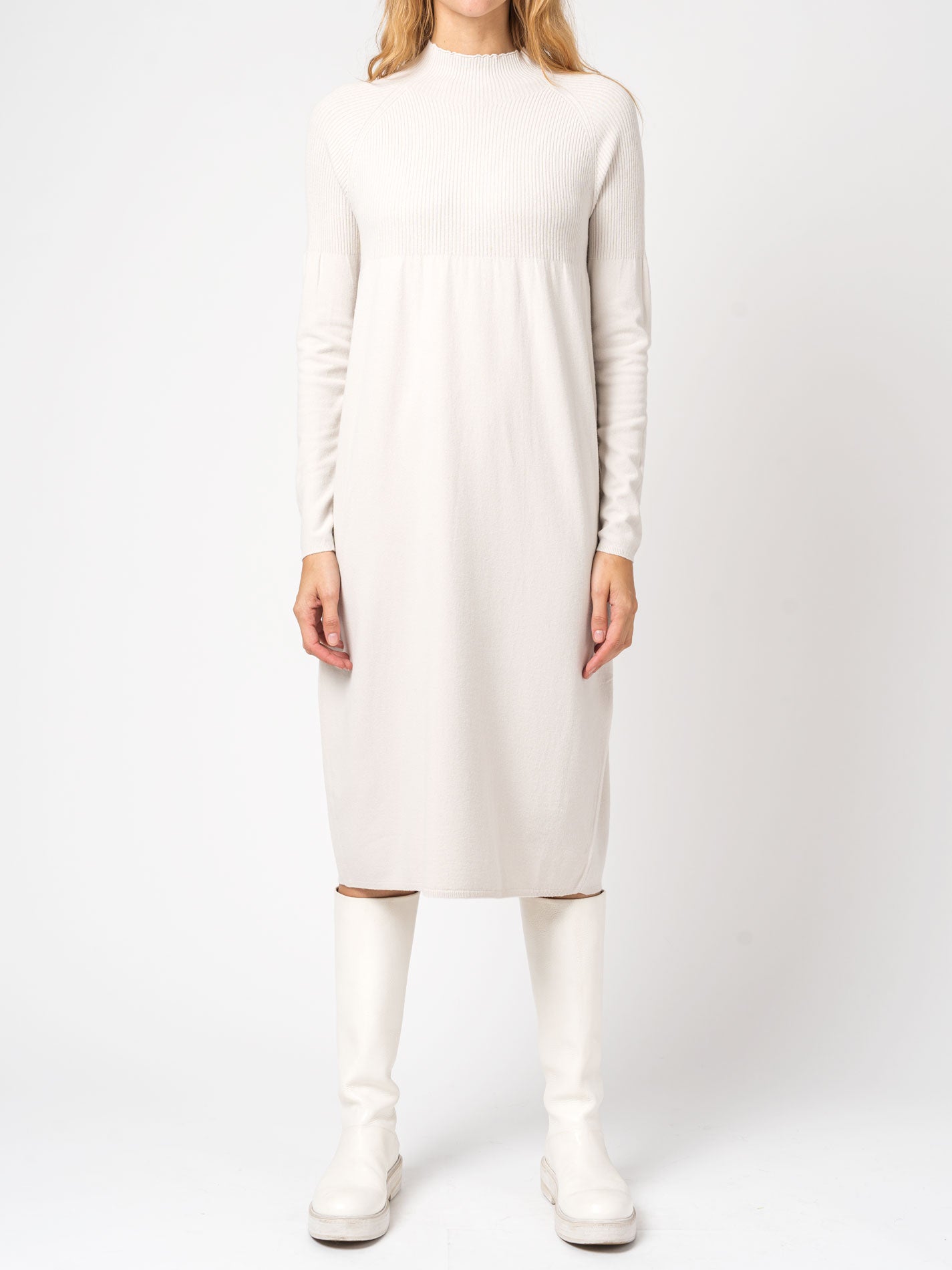 Turtleneck Dress in Viscose and Wool