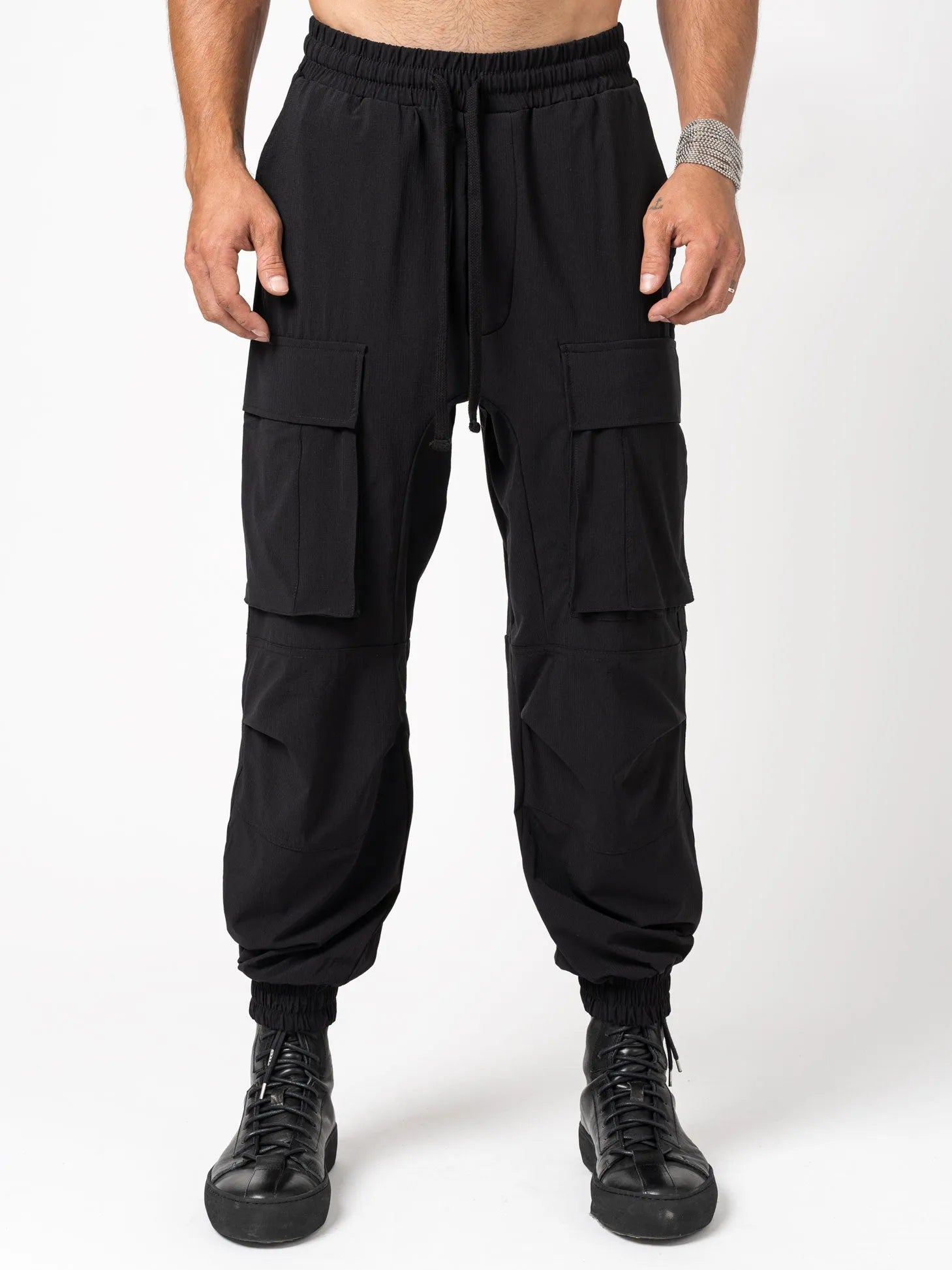 Wide fit cargo trousers