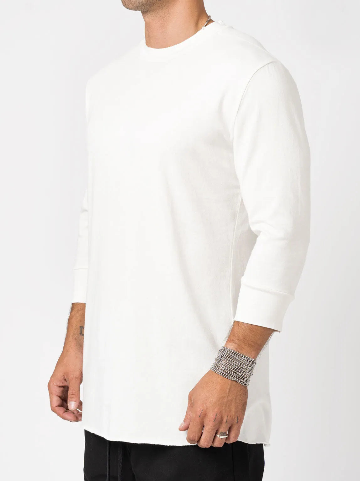 Raw cut hem T shirt