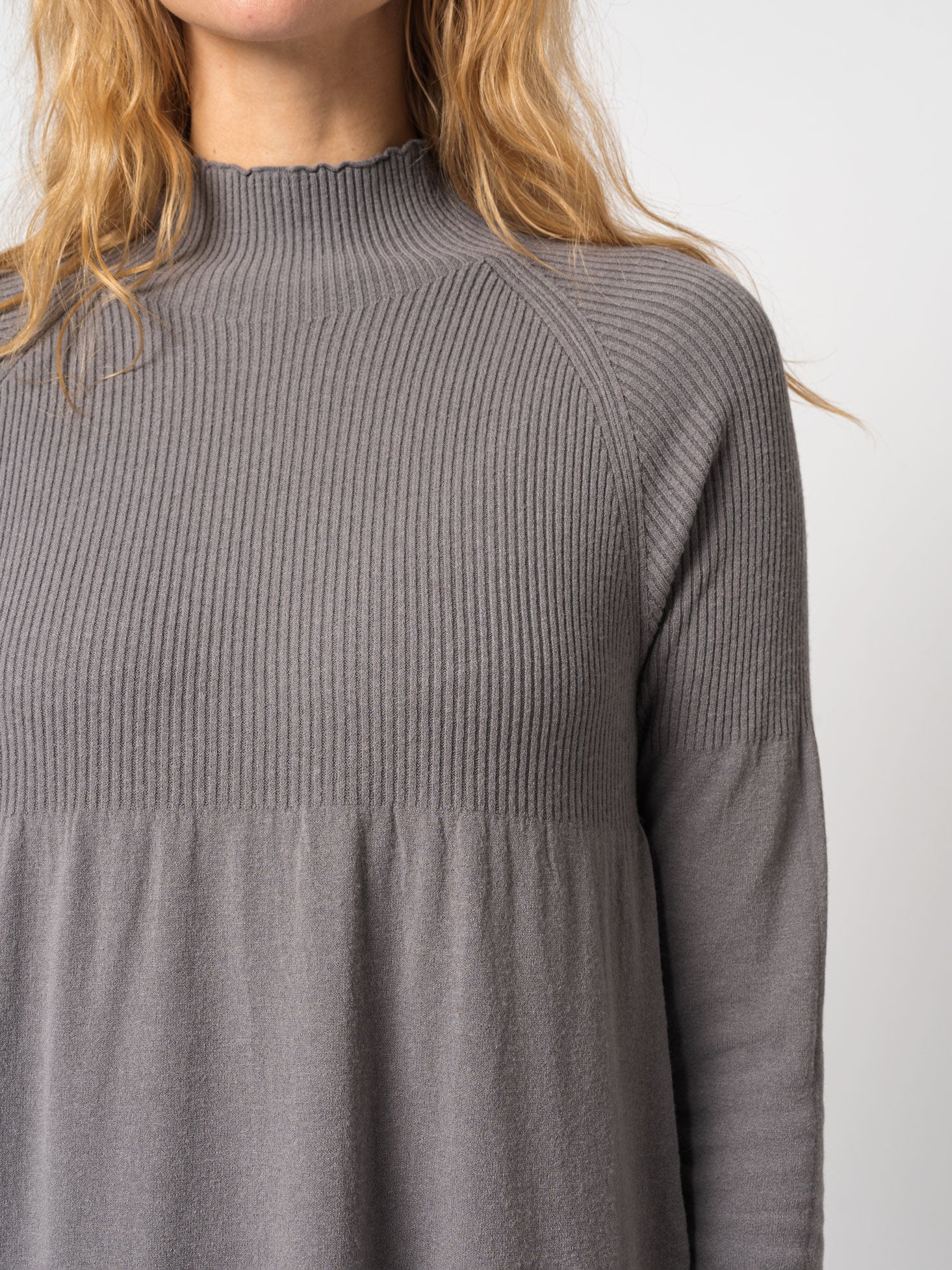 Turtleneck Dress in Viscose and Wool