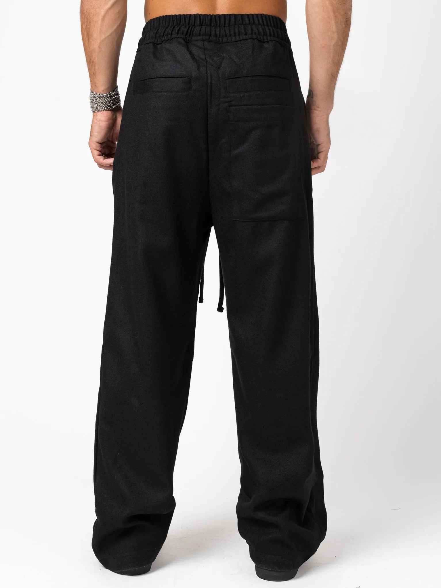 Wide leg wool trousers