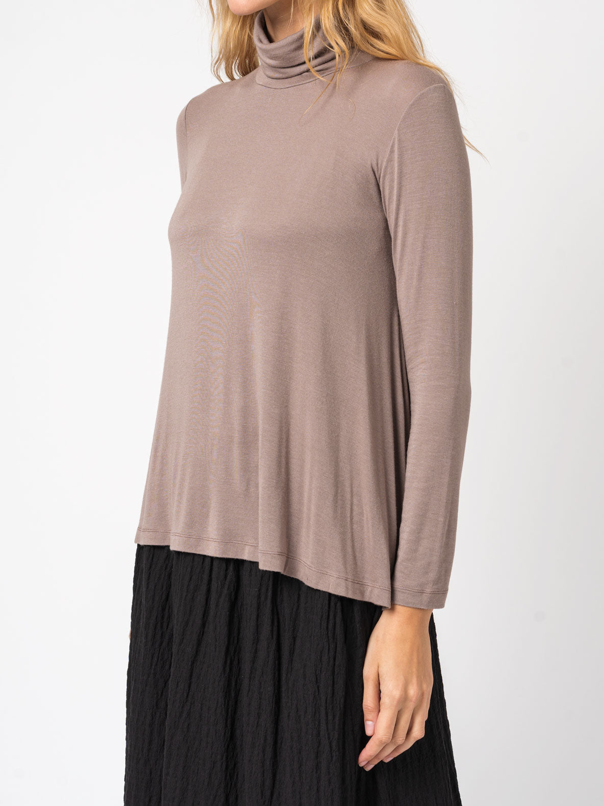 Flared Turtleneck Shirt