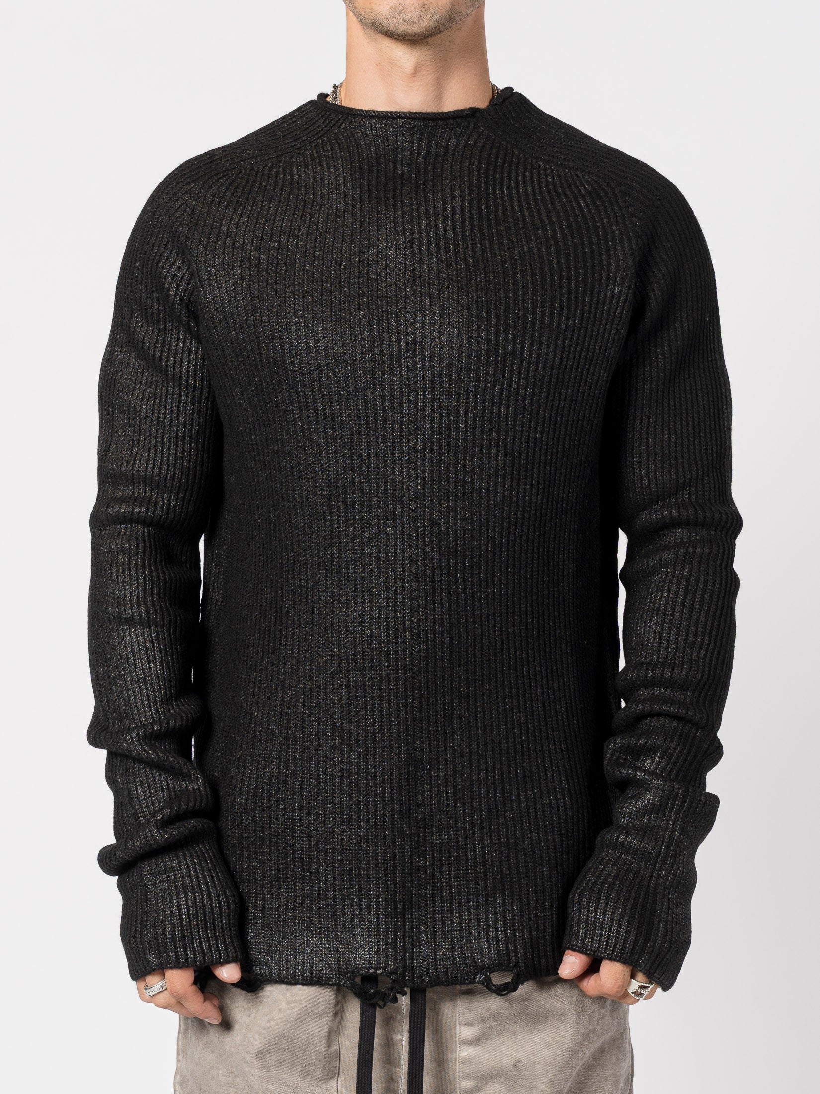 Laminated Light Cotton Ribbed Knit
