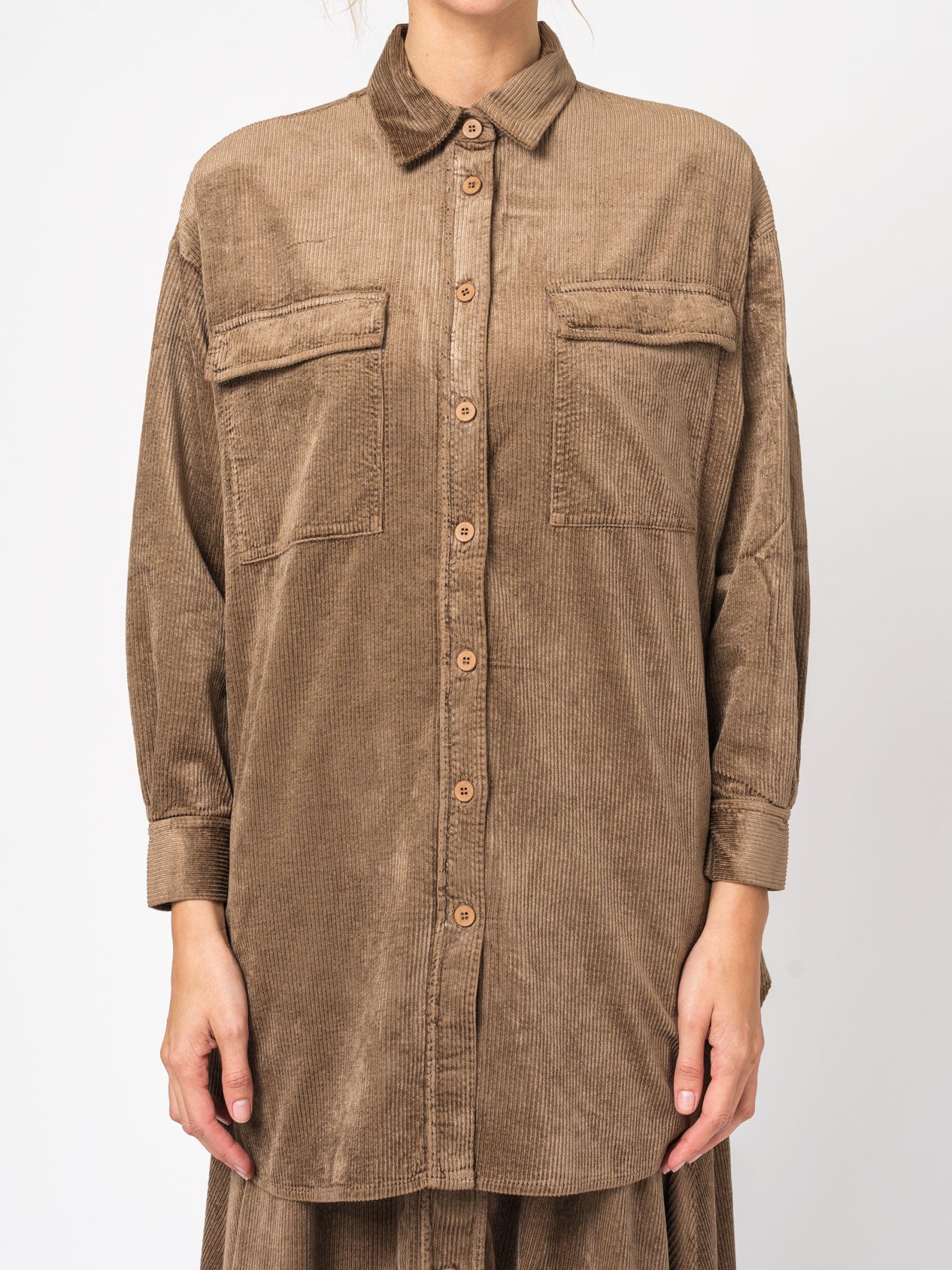 Corduroy long shirt