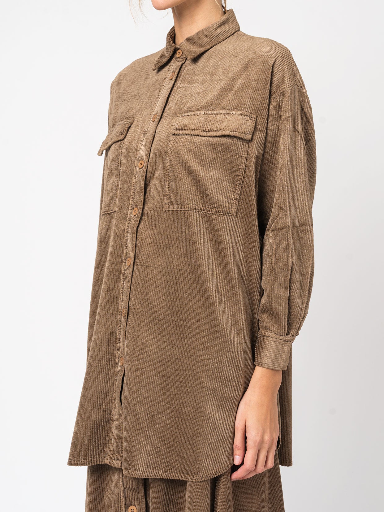 Corduroy long shirt