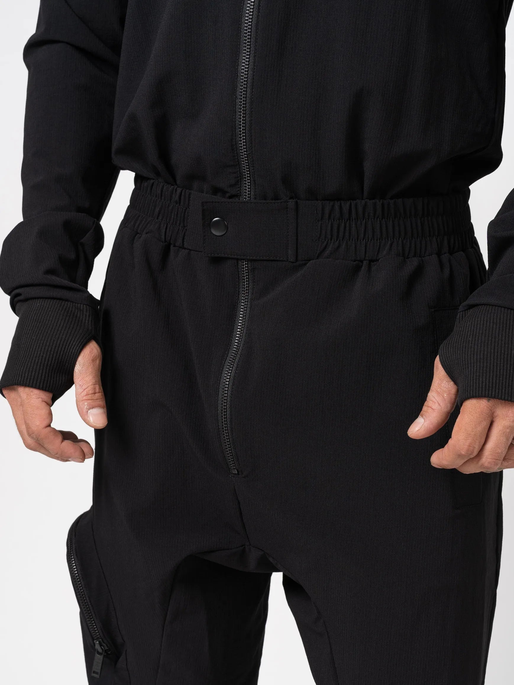 Nylon overall with bomber collar