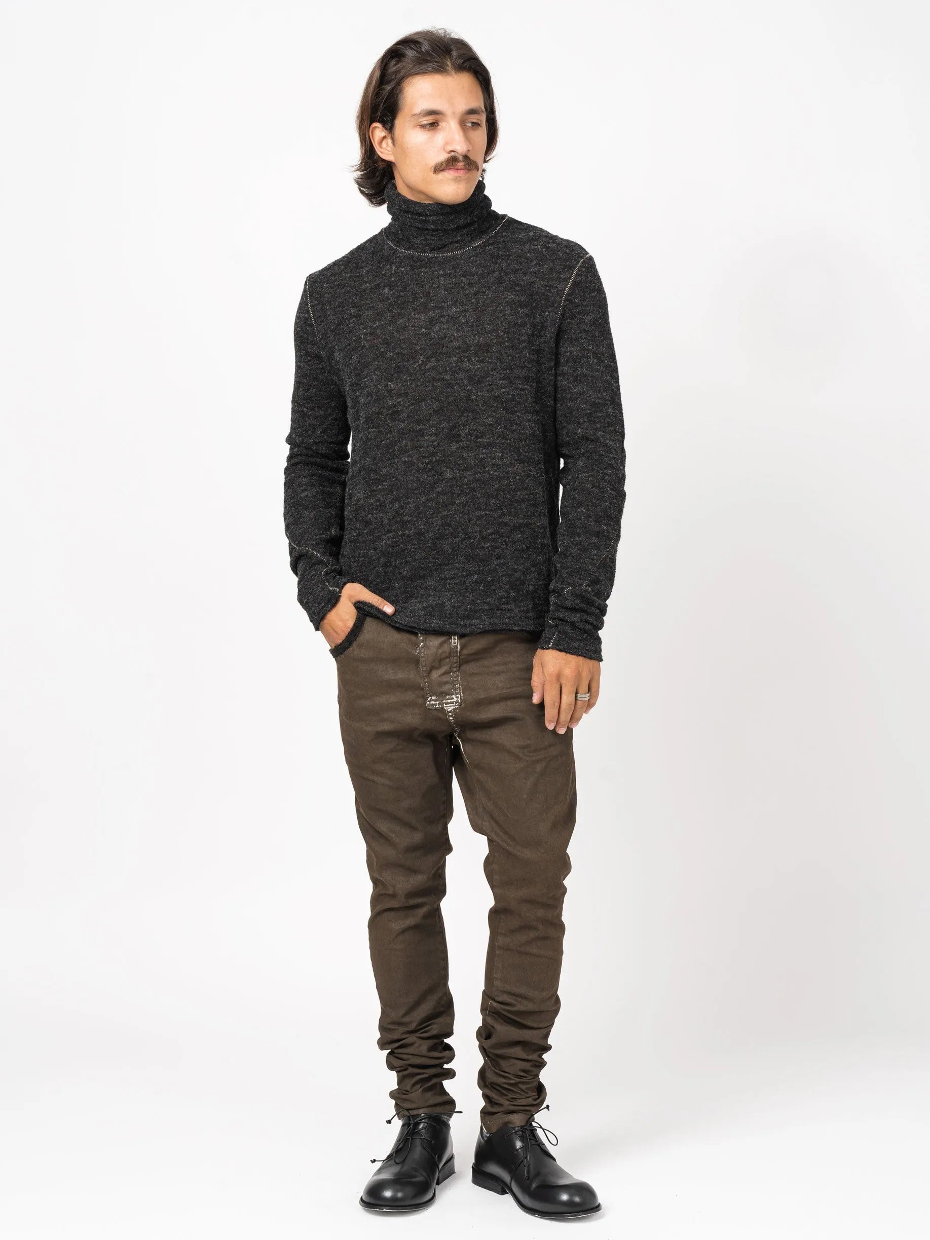 Textured Wool Turtleneck Knit