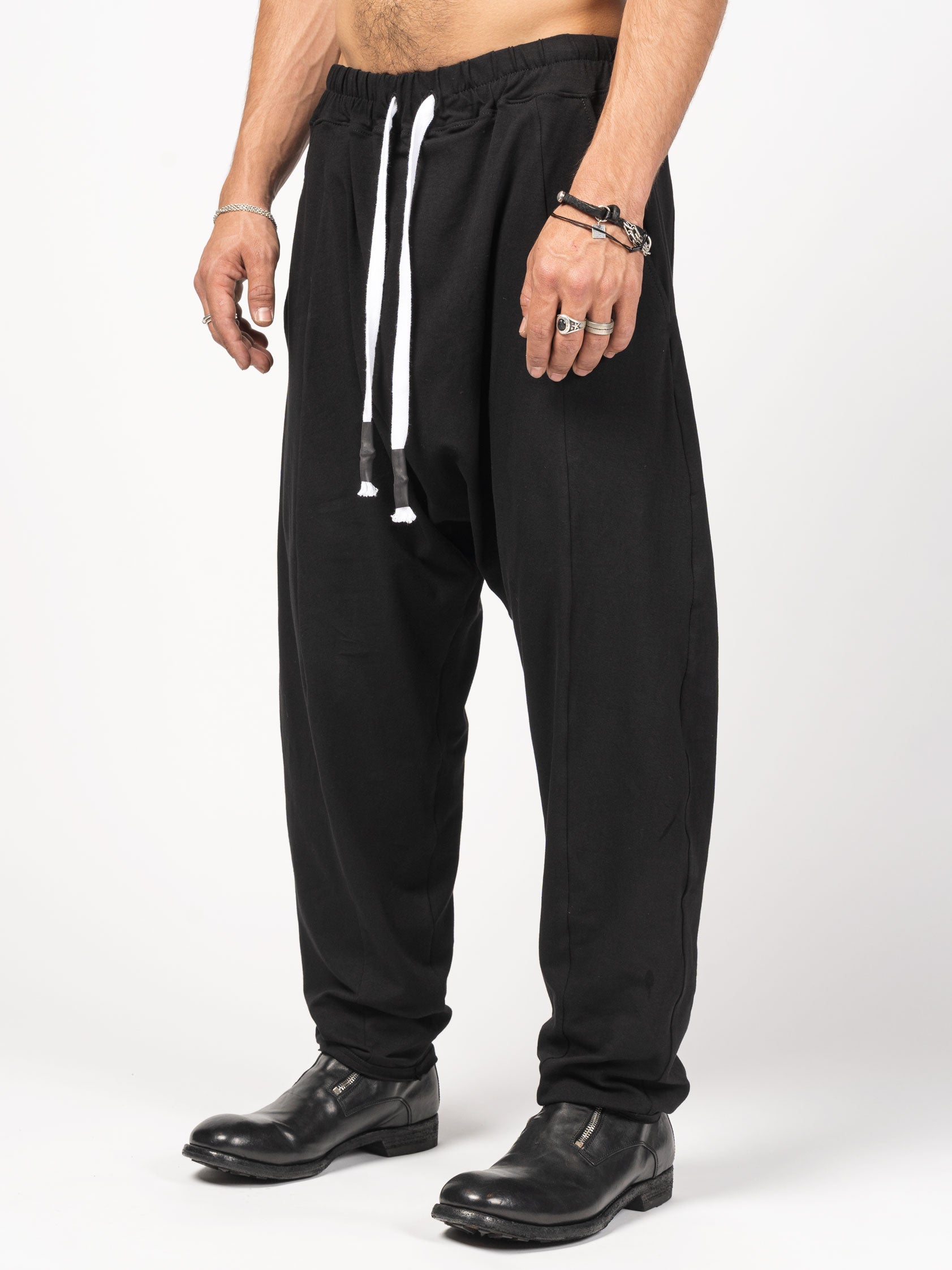 Drop-Crotch Cotton Pants