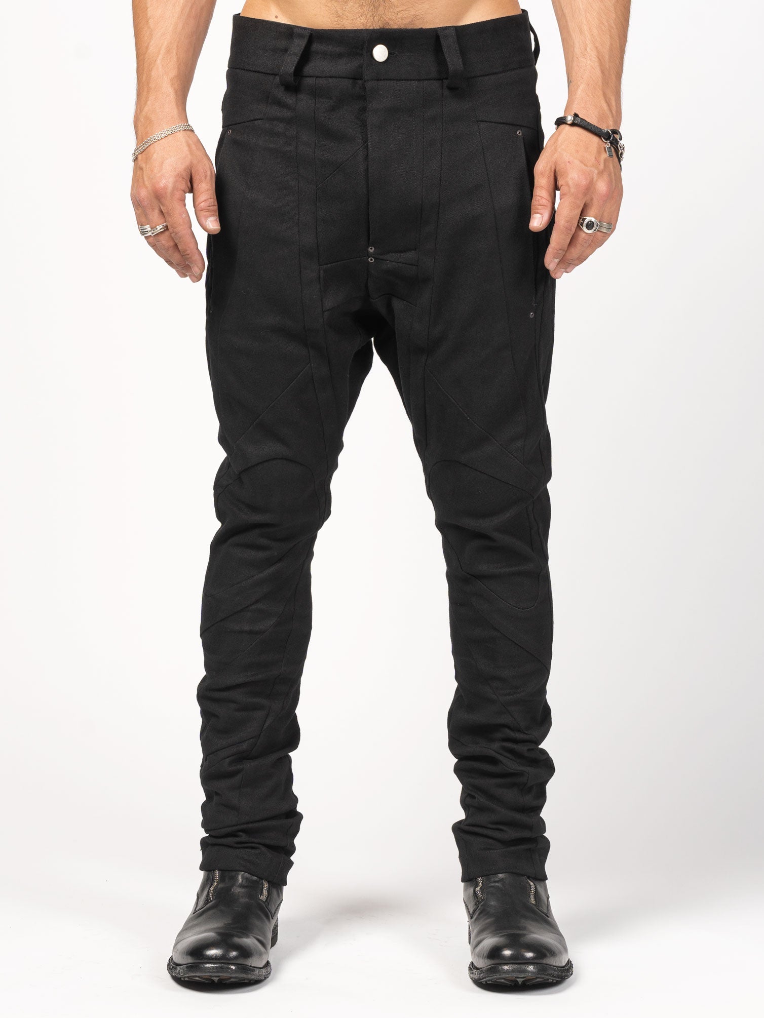 Structured Black Denim Pants