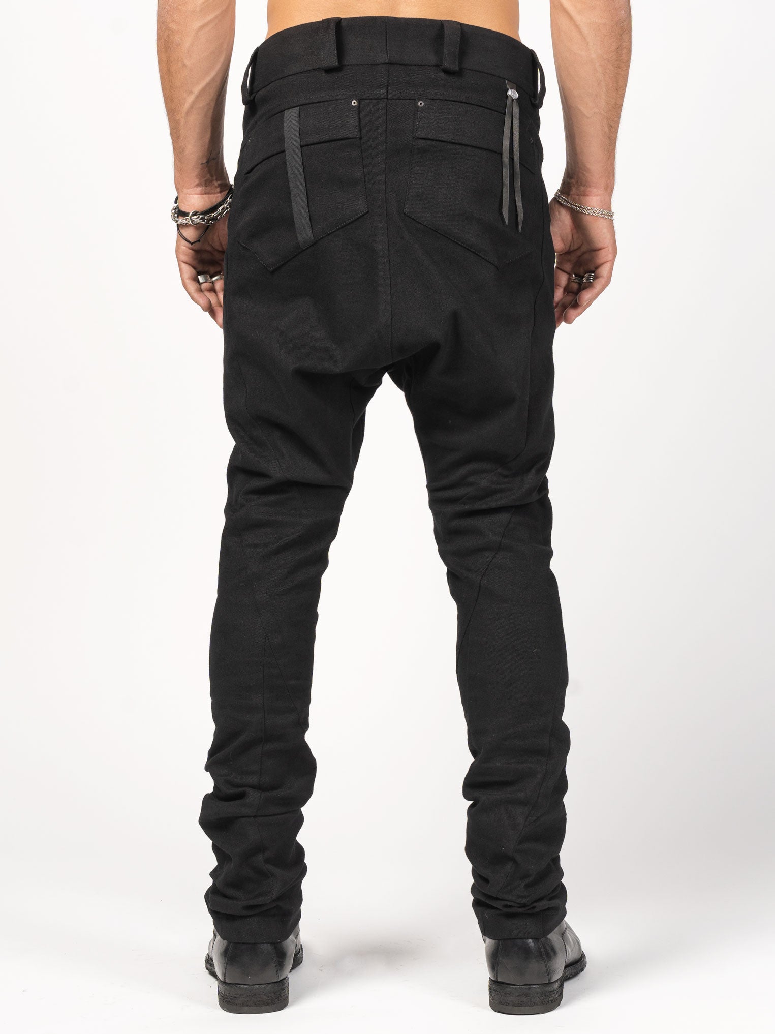 Structured Black Denim Pants