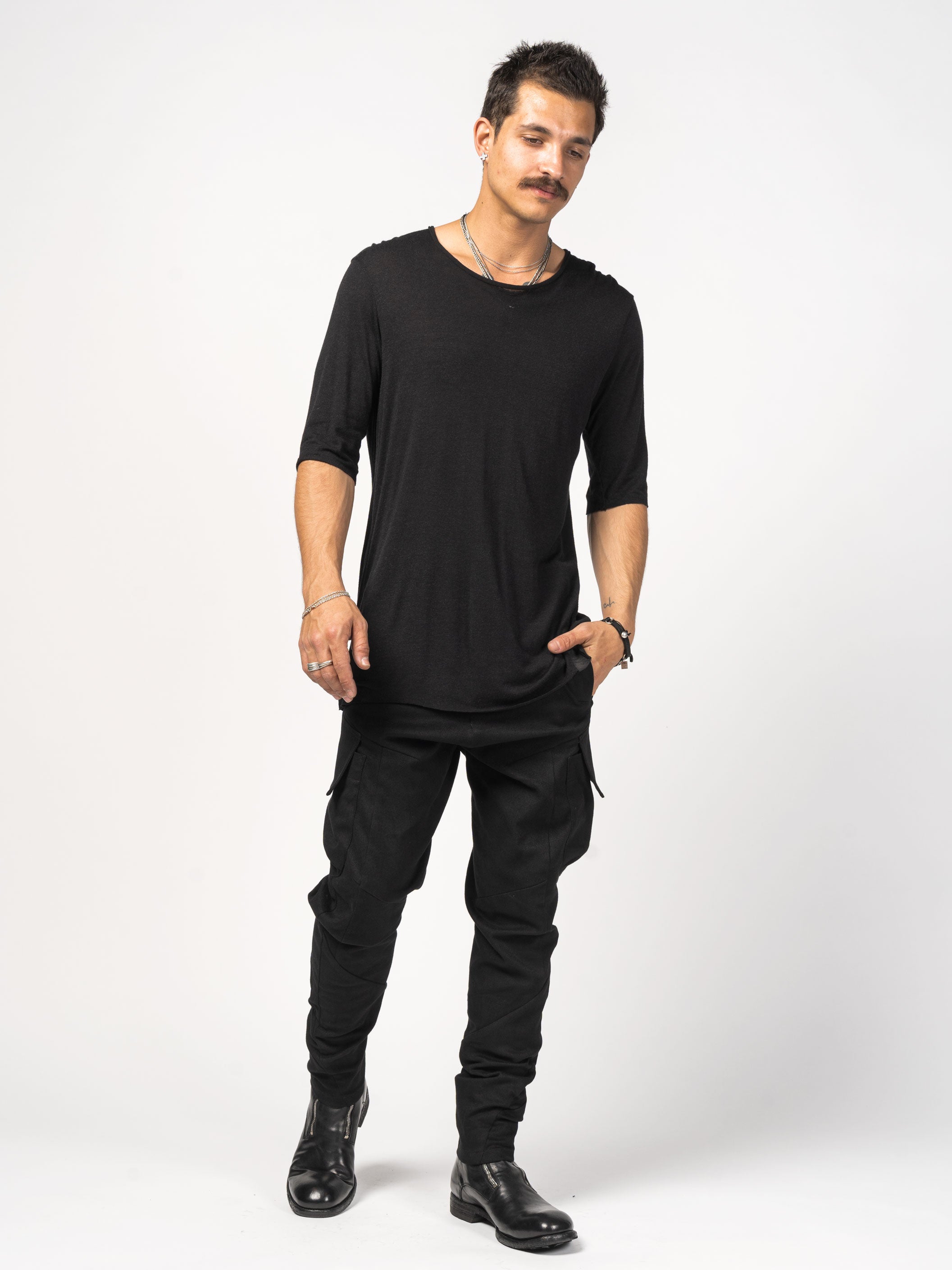 Cargo-Pocket Denim Pants