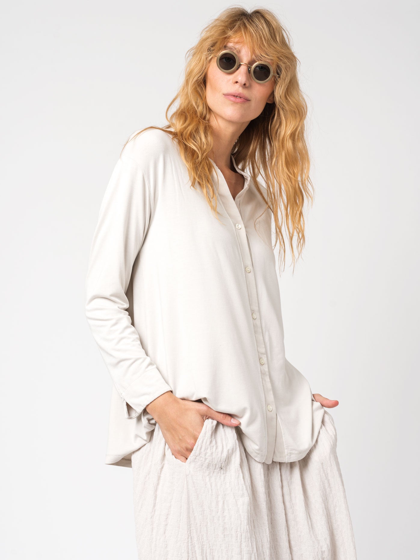 Stretch modal jersey flared cardigan