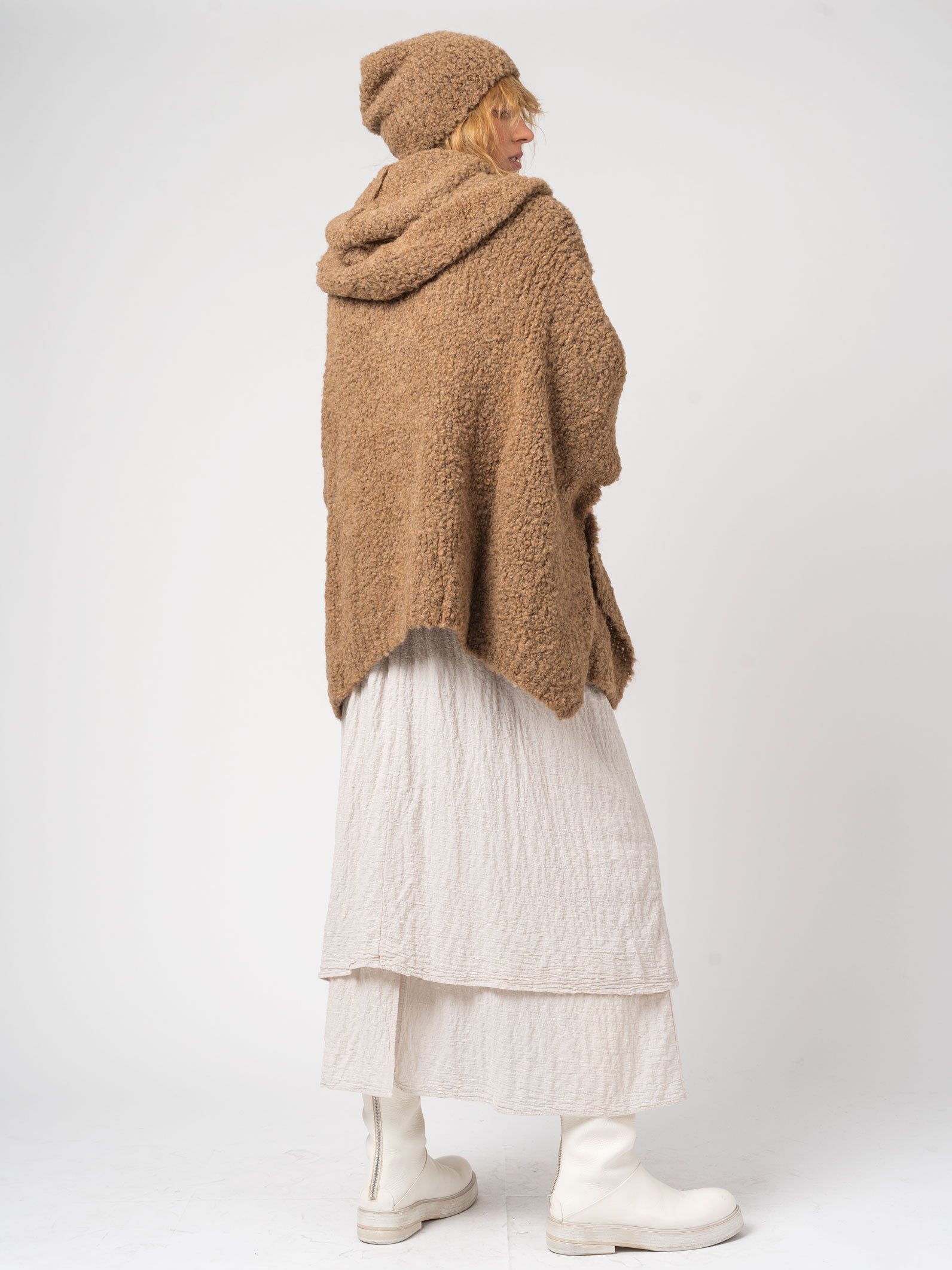 Hooded Knit Cape