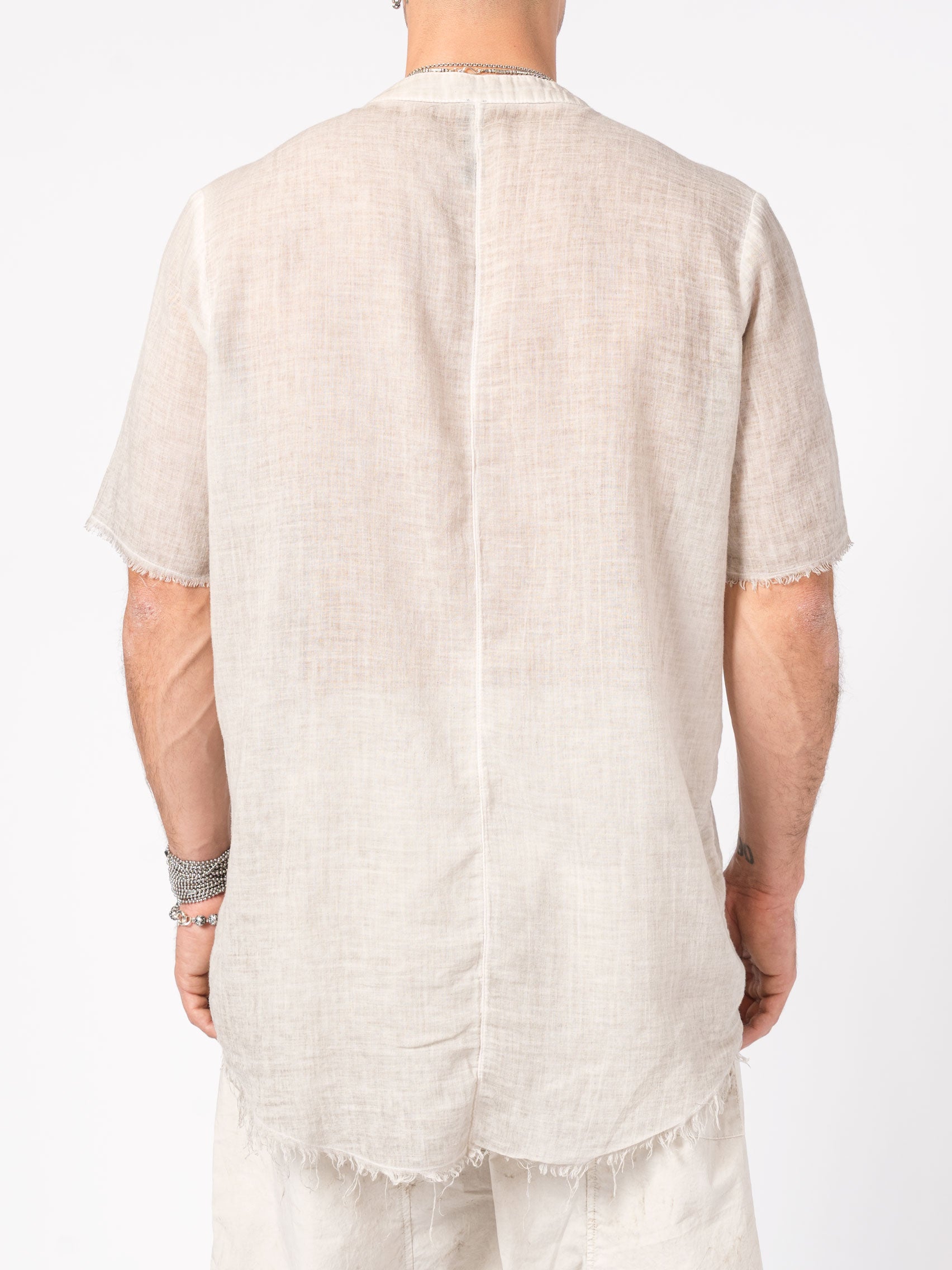 Sheer Cotton Short-Sleeve Shirt