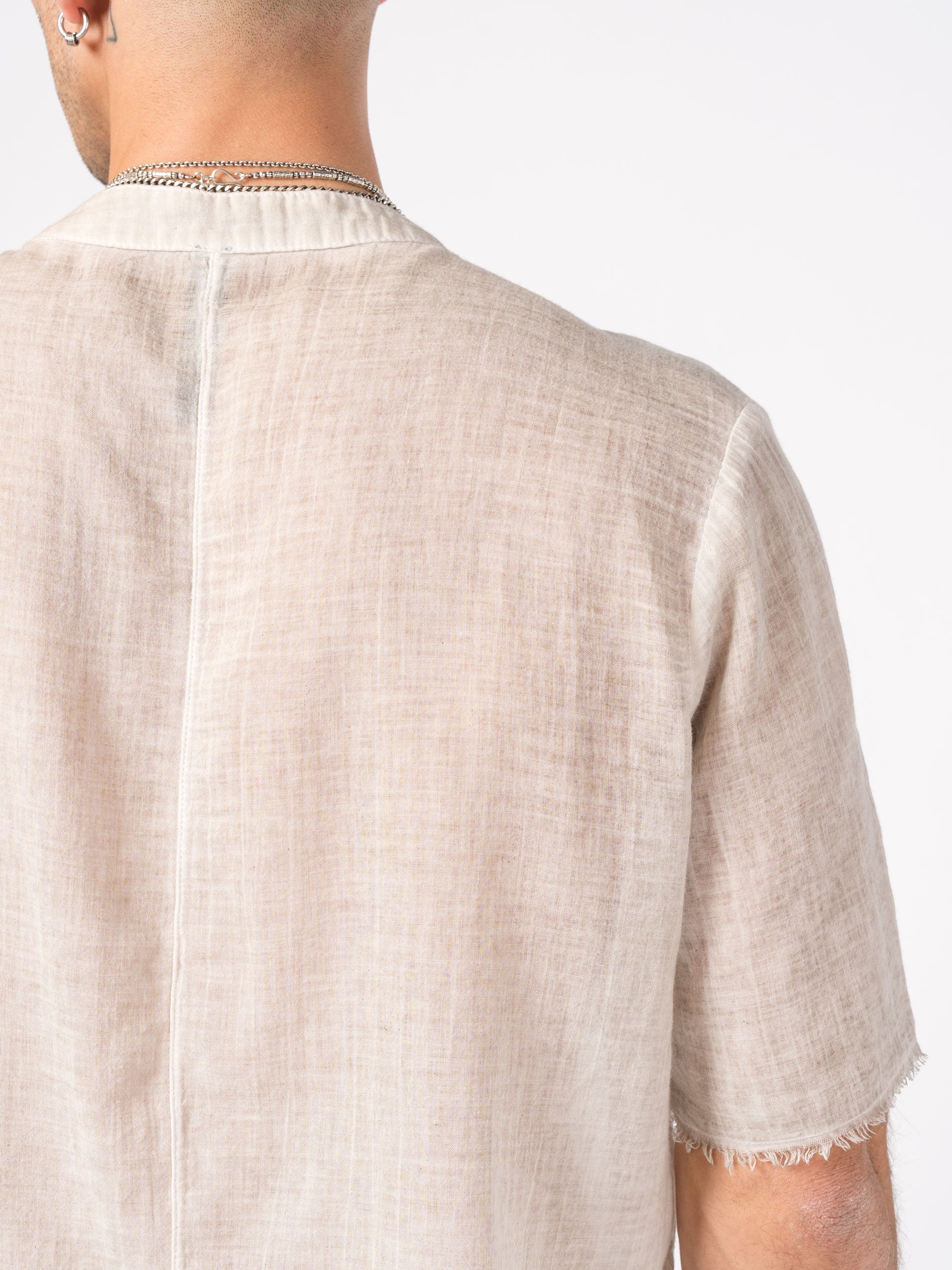 Sheer Cotton Short-Sleeve Shirt