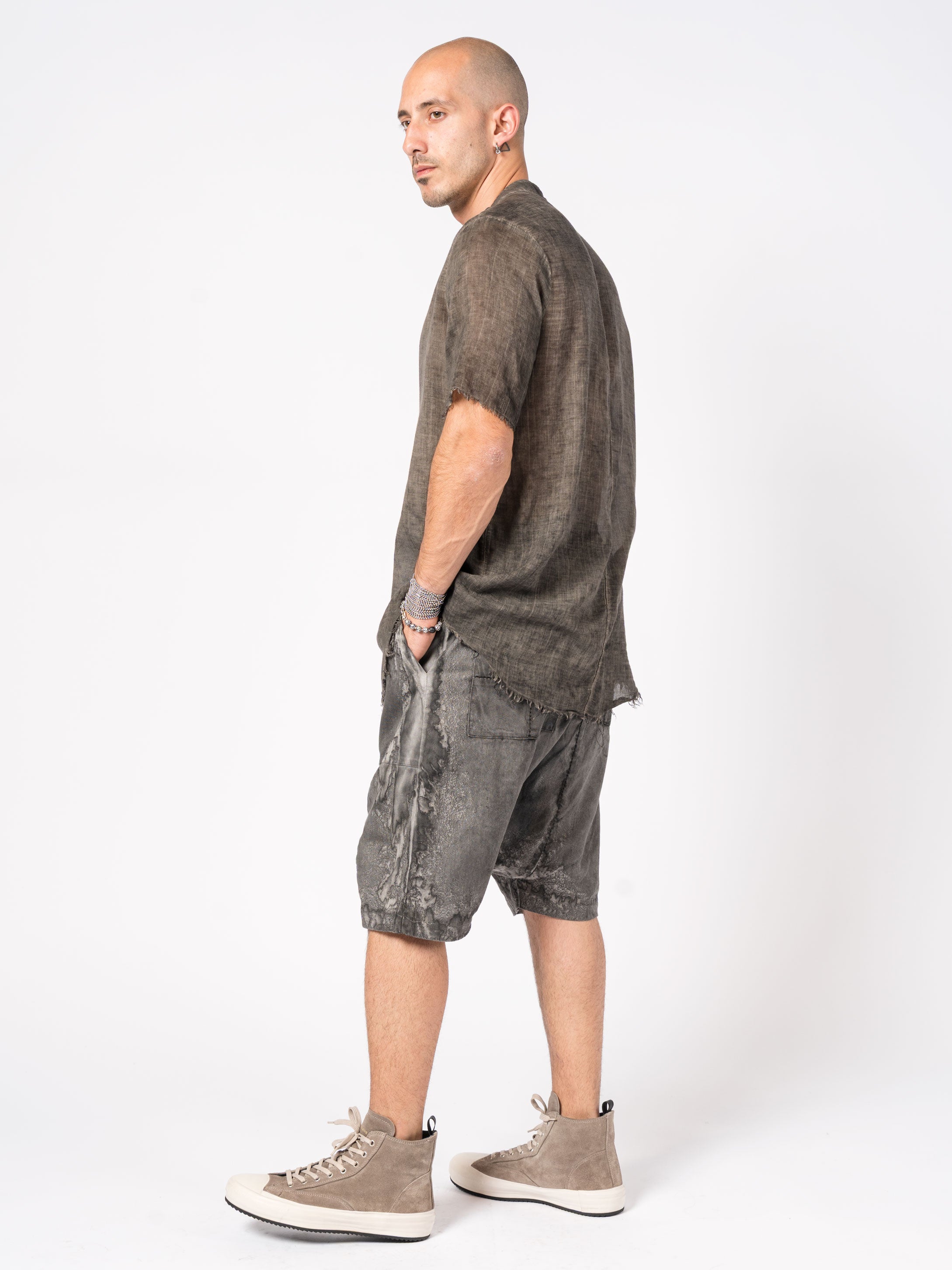 Sheer Cotton Short-Sleeve Shirt