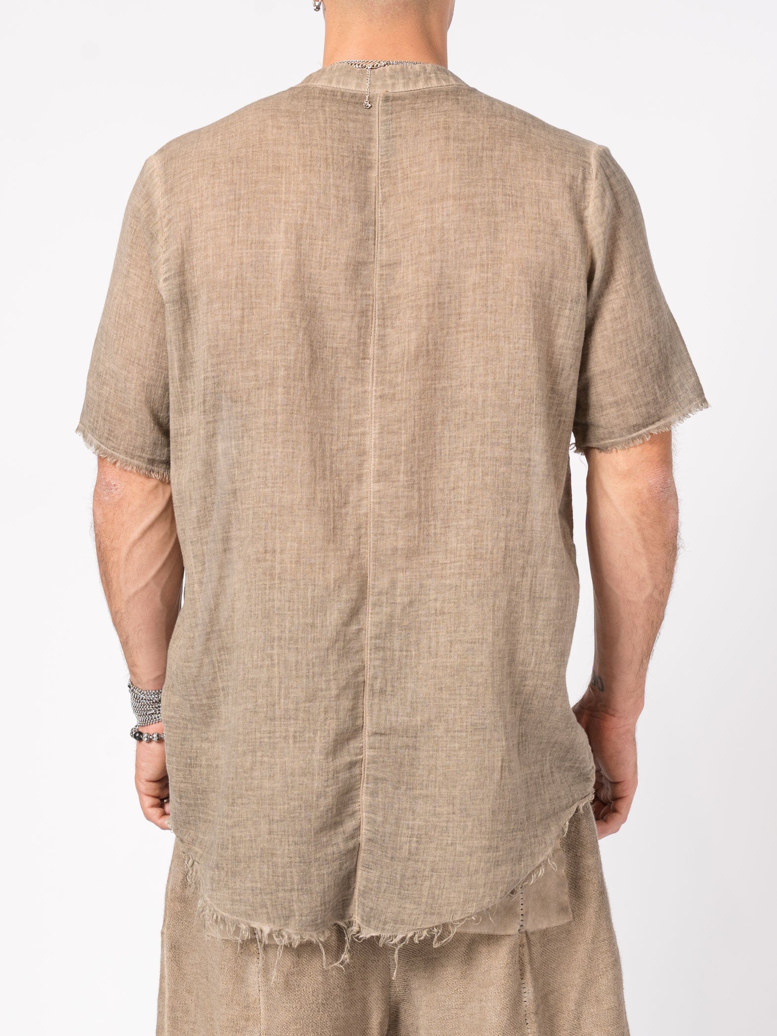 Sheer Cotton Short-Sleeve Shirt