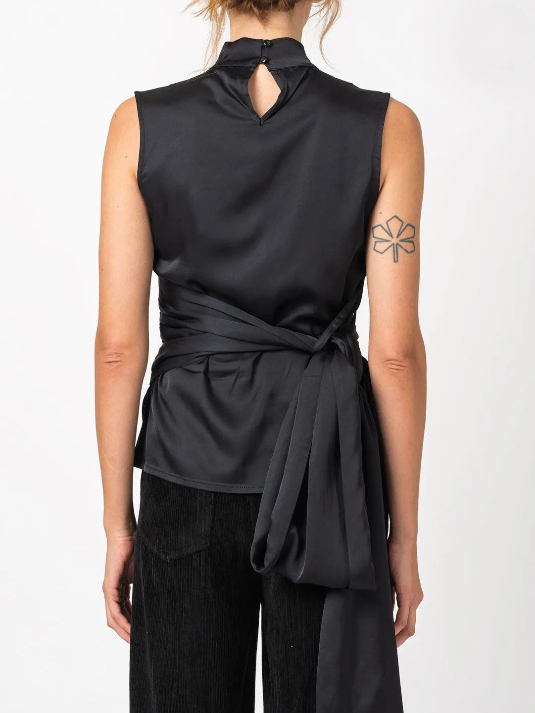 Sleeveless High-Neck Blouse