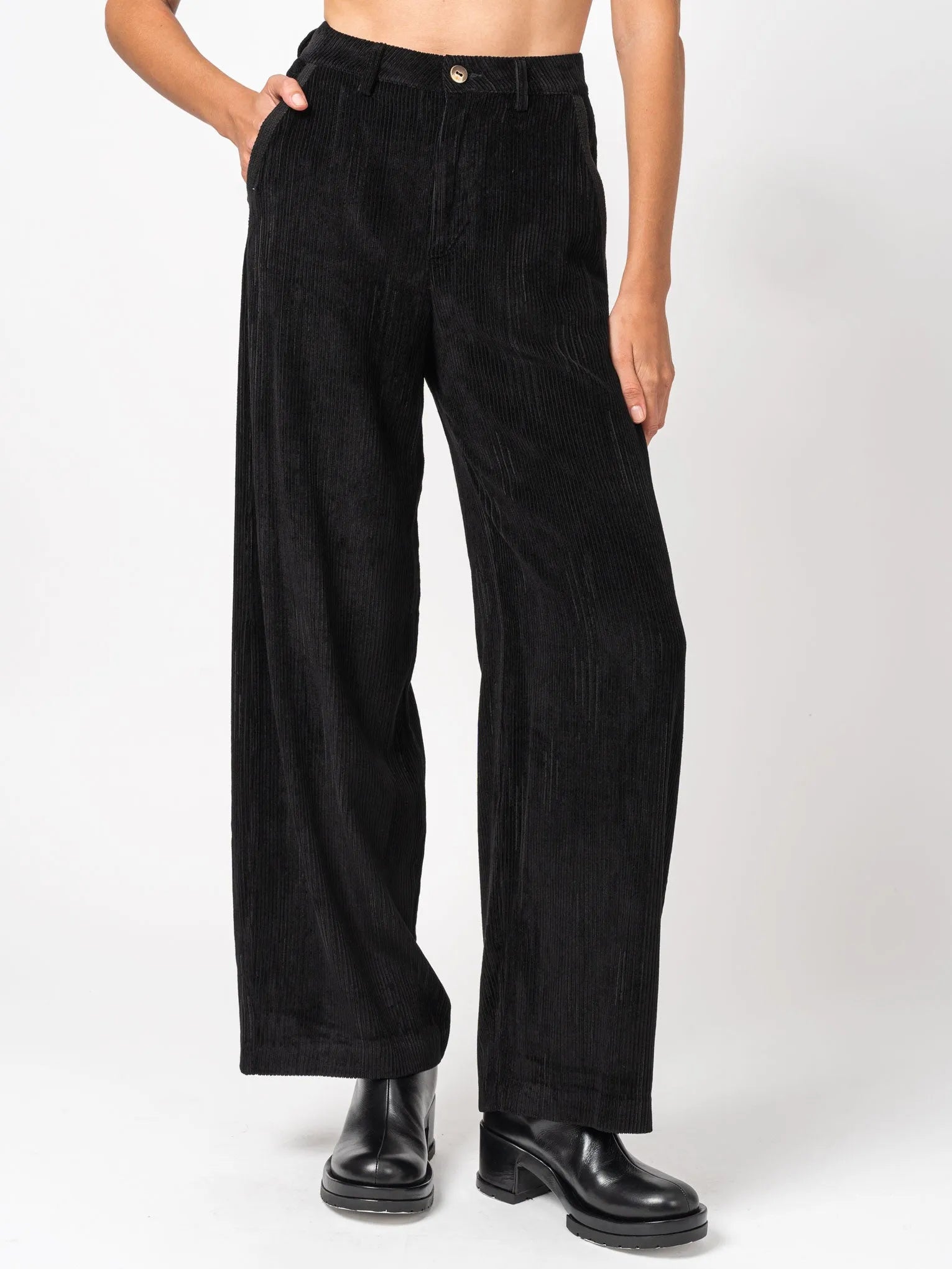 Wide-Leg Corduroy Pants