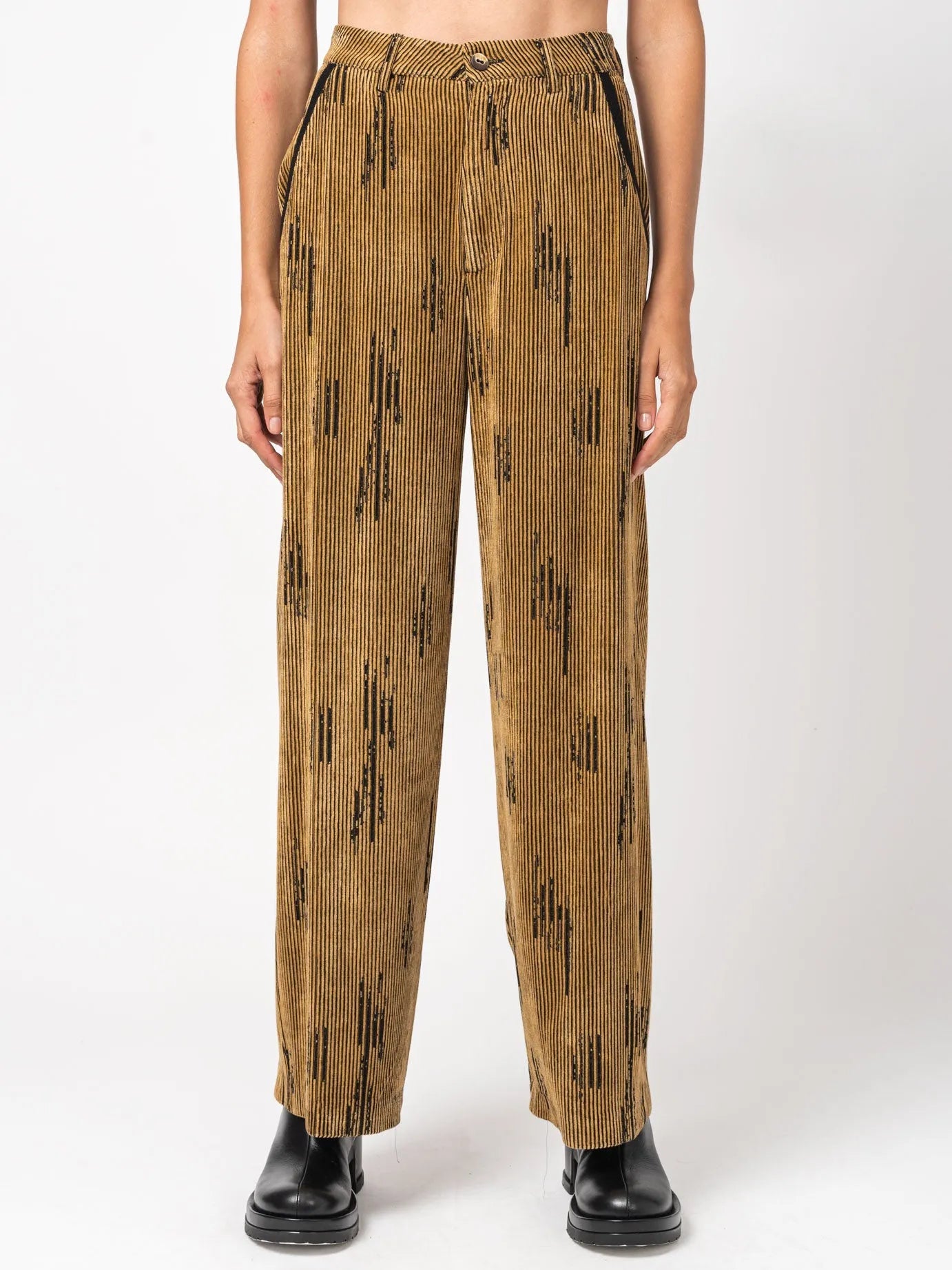 Wide-Leg Corduroy Pants