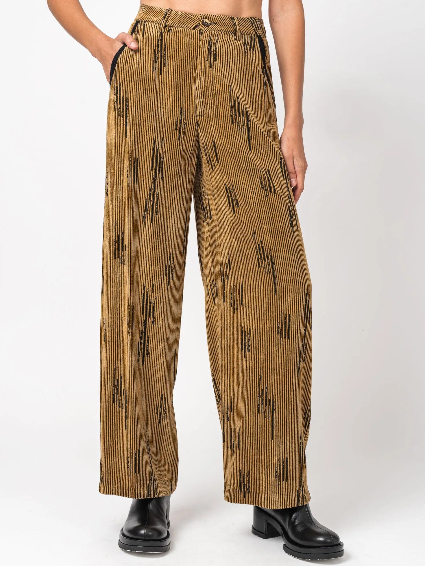 Wide-Leg Corduroy Pants