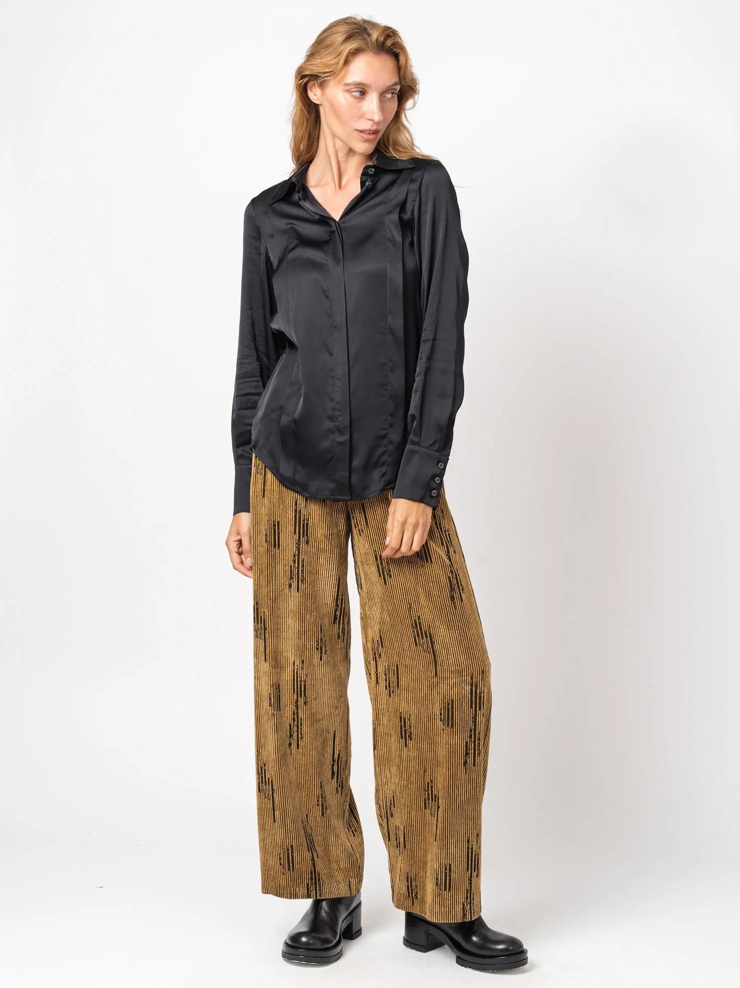 Wide-Leg Corduroy Pants