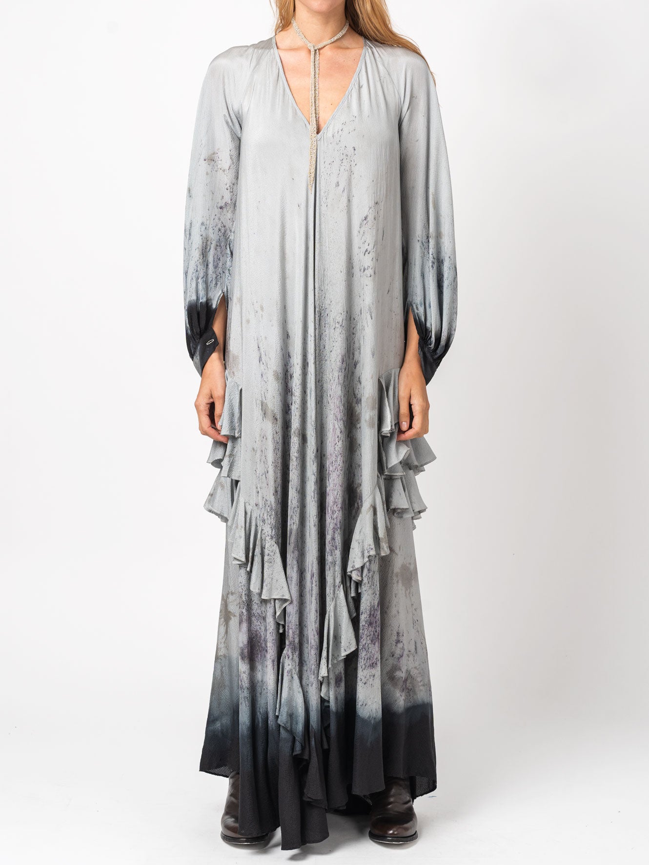 Hand-Dyed silk maxi dress