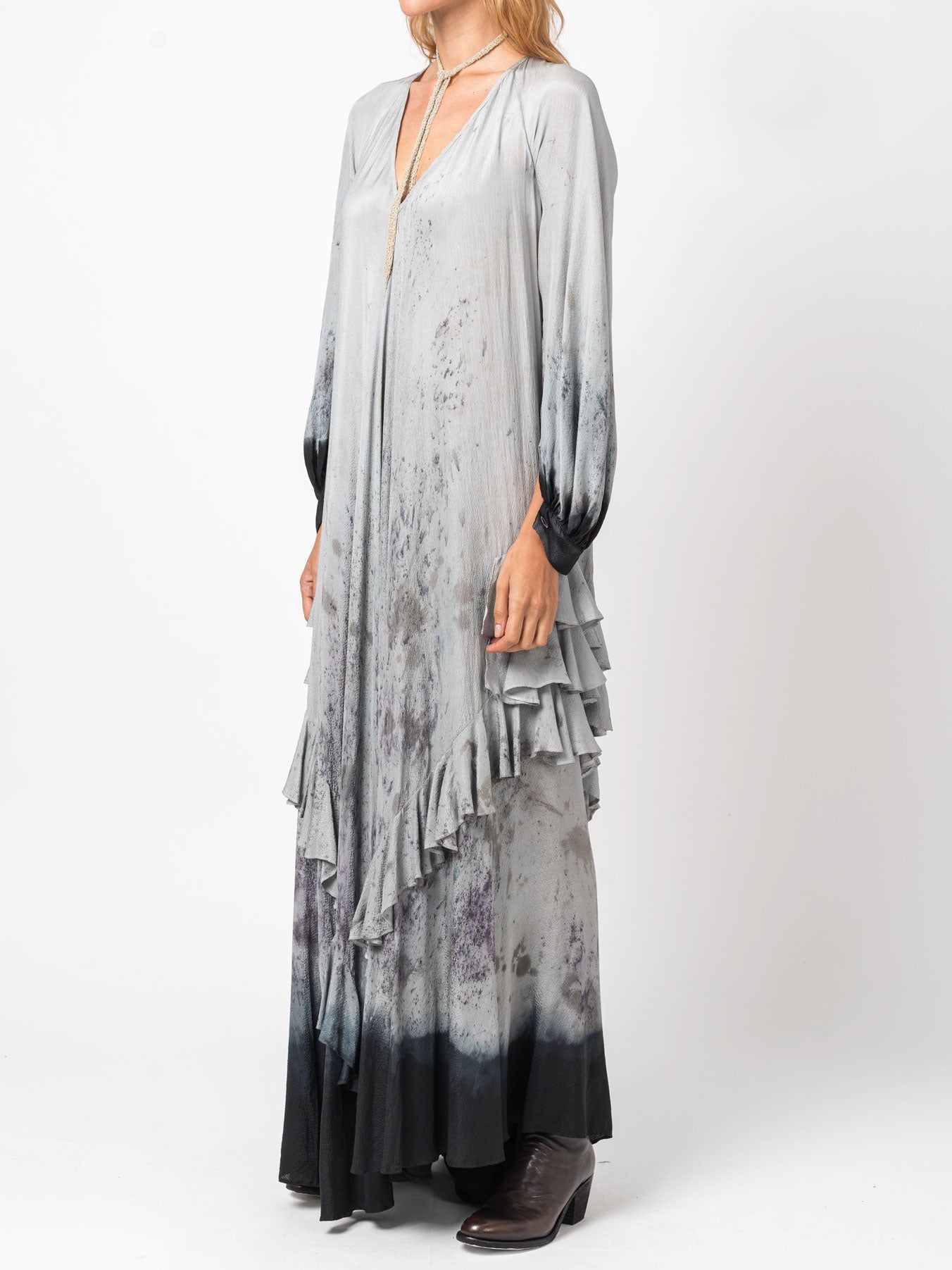 Hand-Dyed silk maxi dress