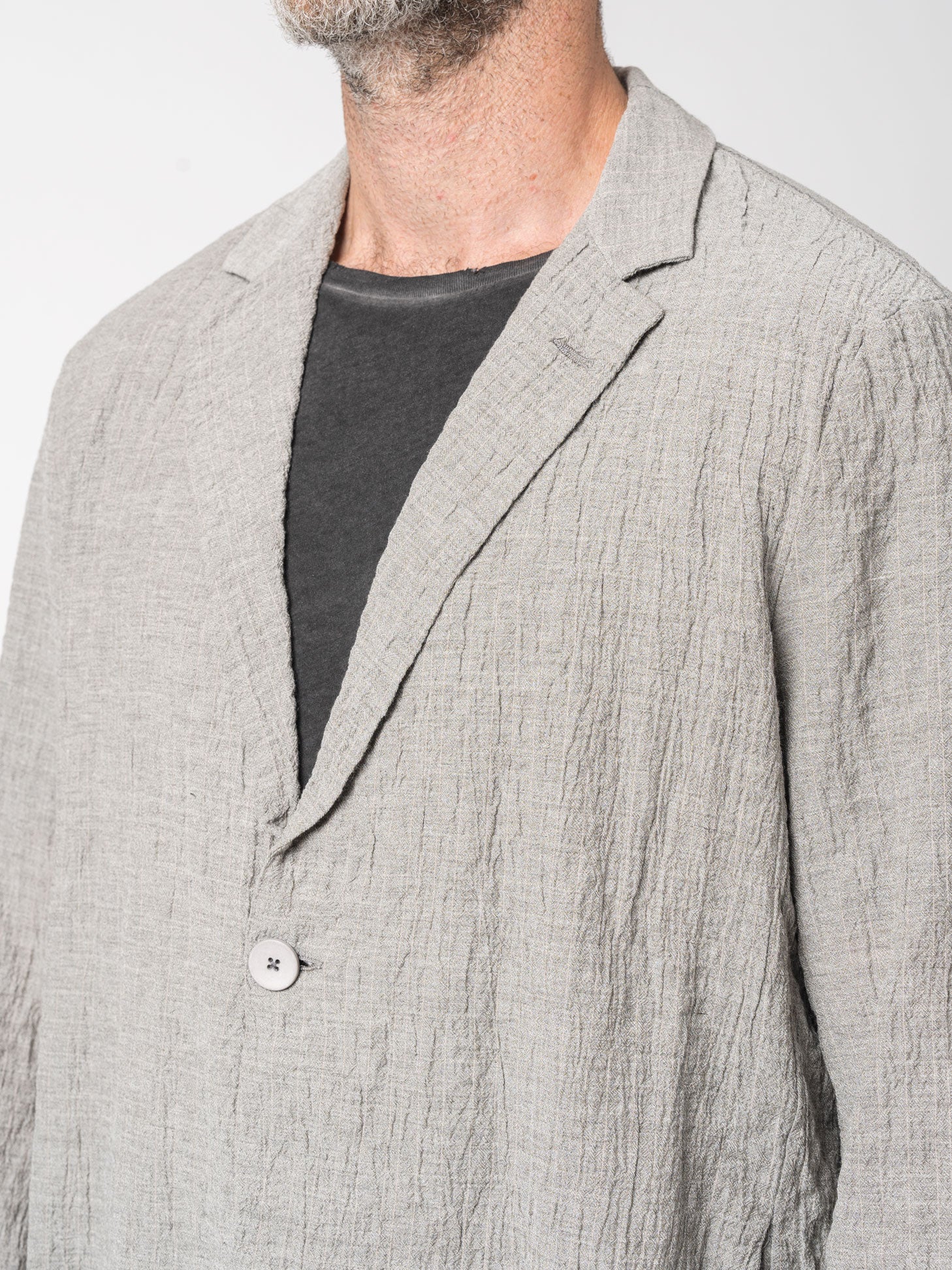 Garment-Washed Crinkle Blazer