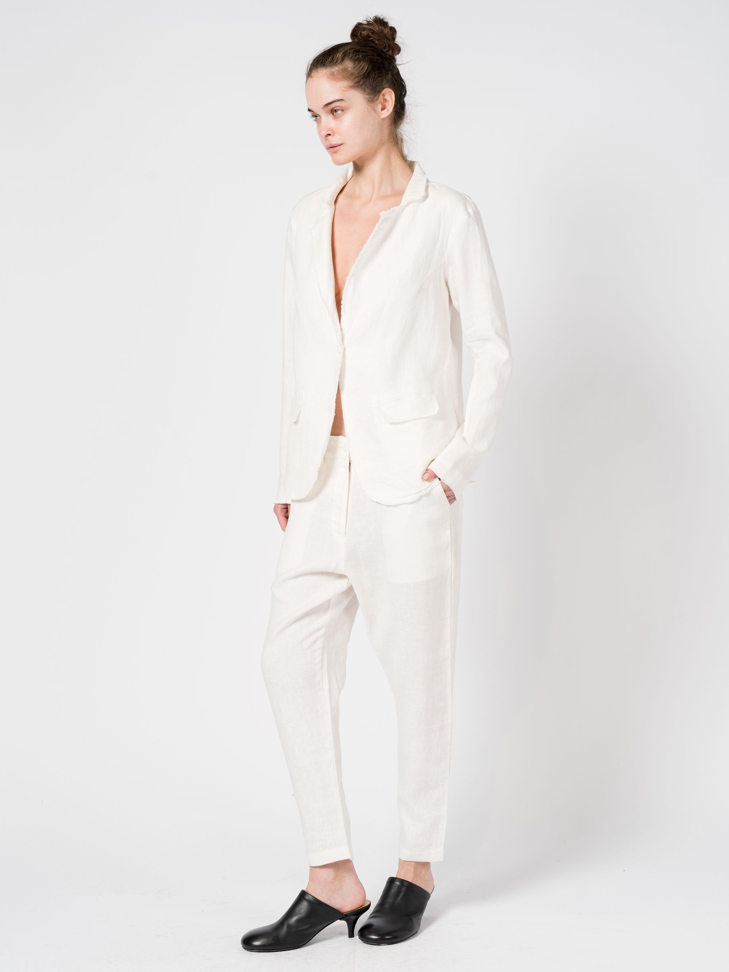 Linen Cropped Pants