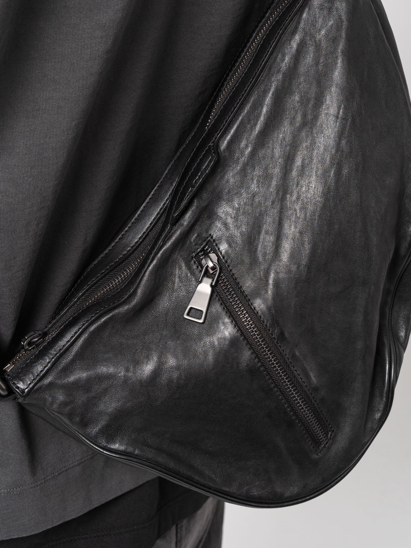 Asymmetrical Leather Sling Bag