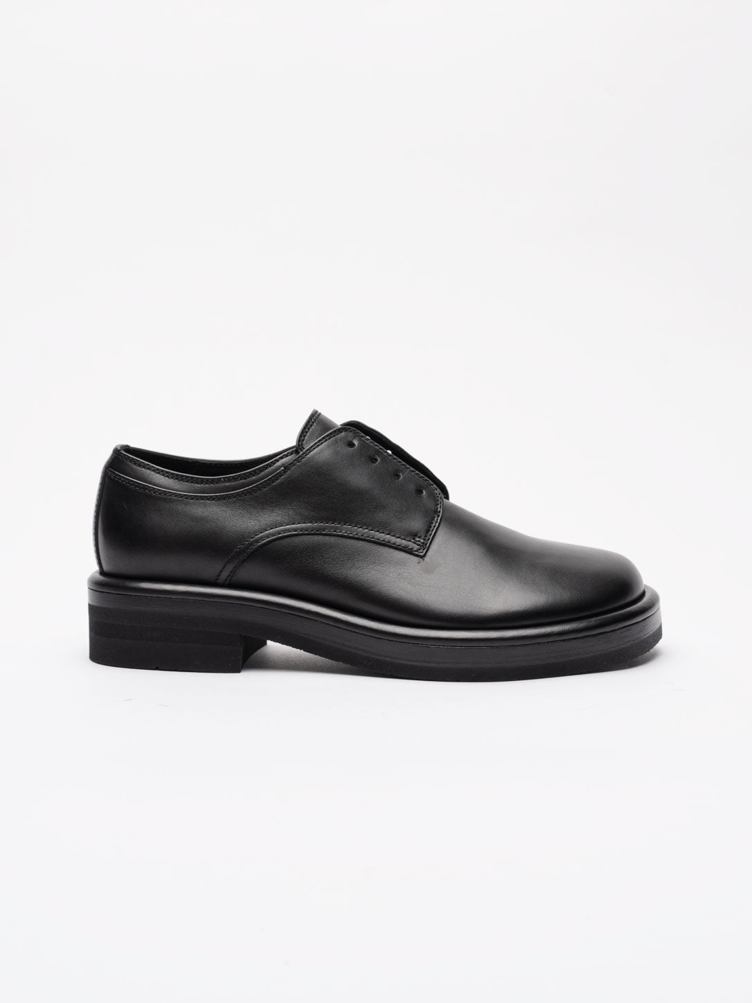 Black Leather Derby Shoes