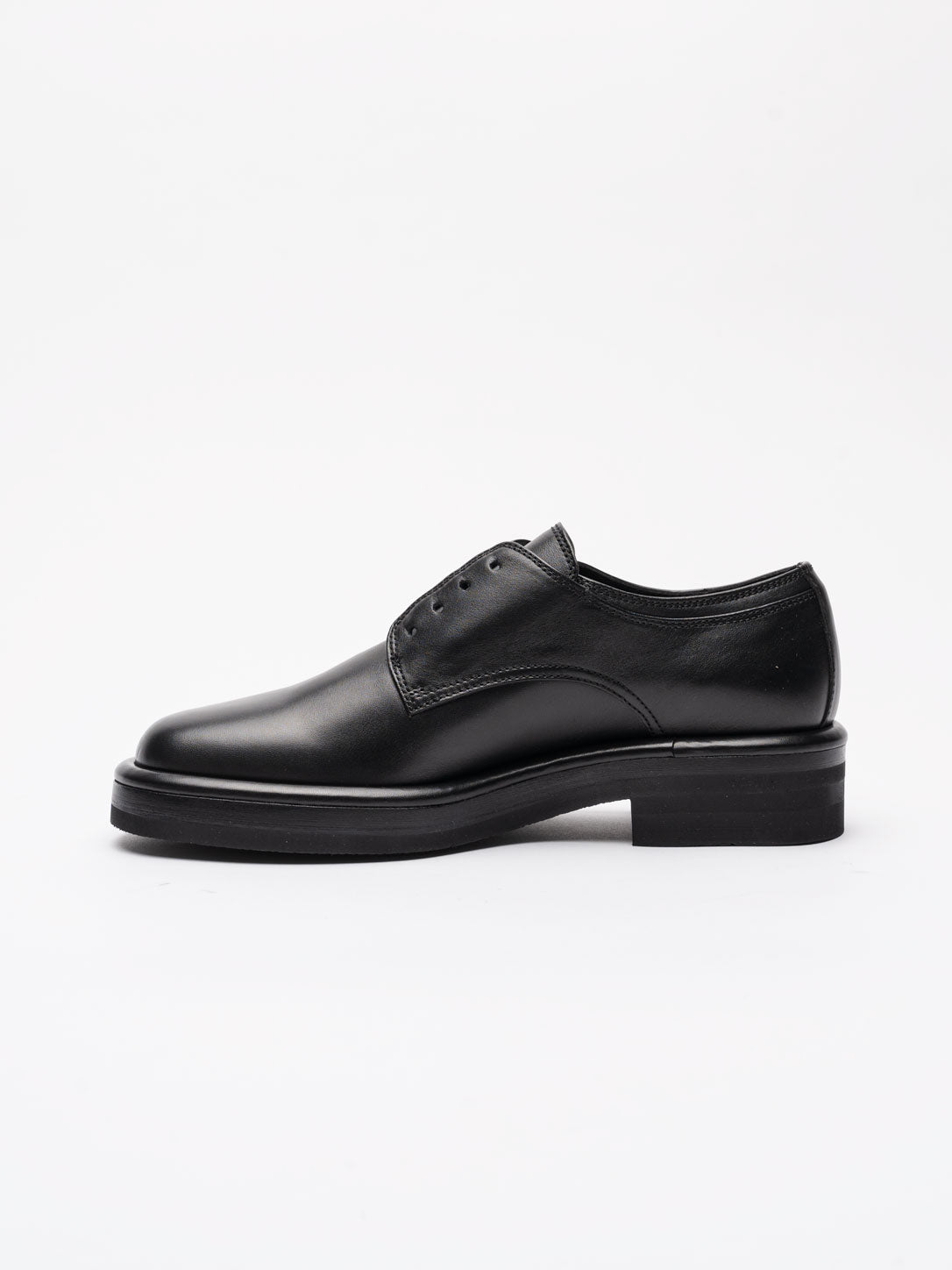 Black Leather Derby Shoes