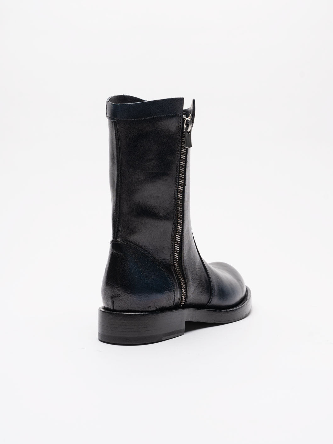 Mid-Calf Leather Boots