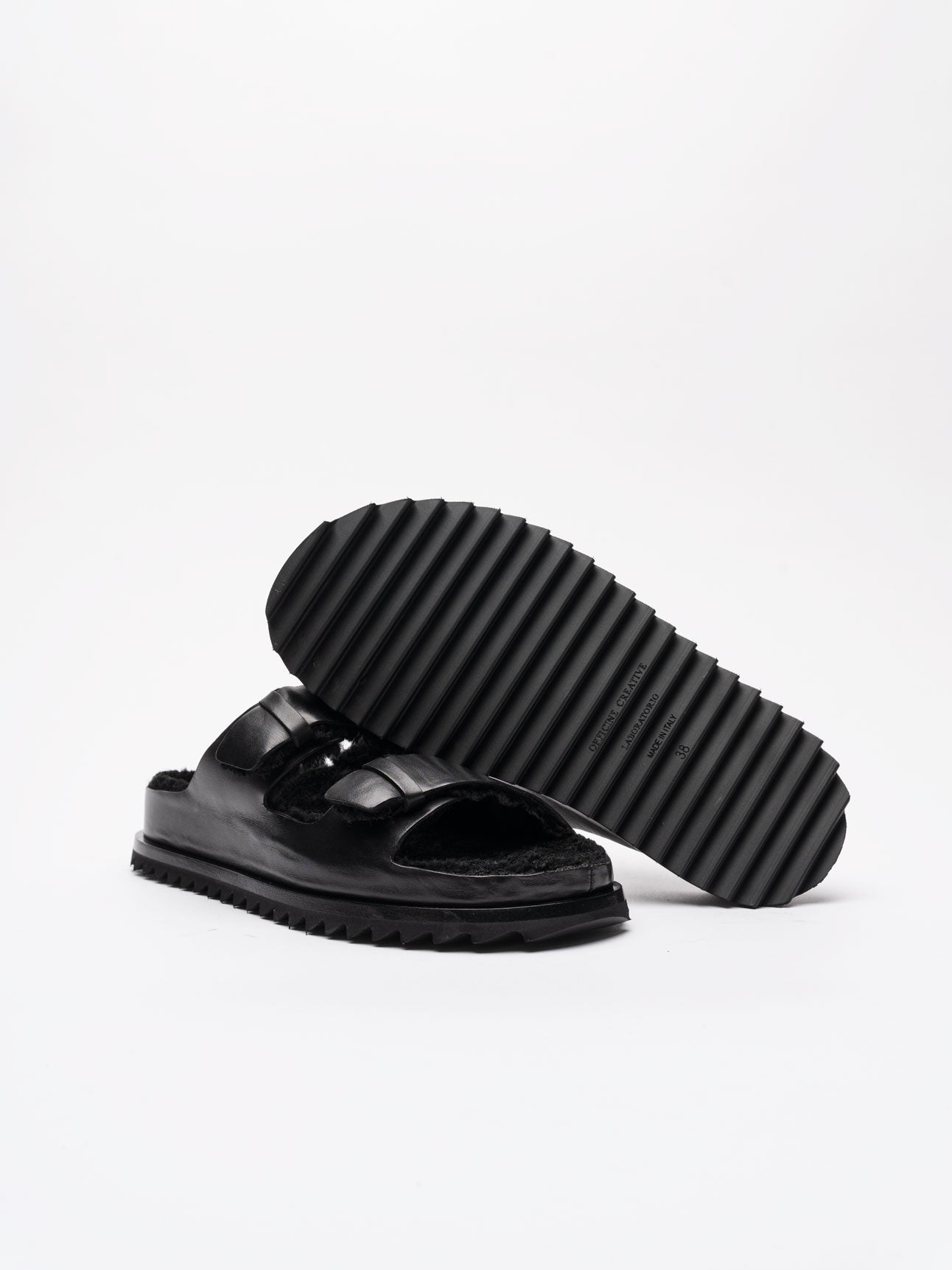 Leather Slide Sandals