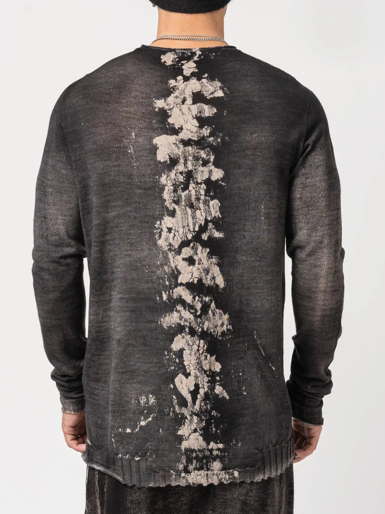 Thin Wool Sweater with Sprayed Earth