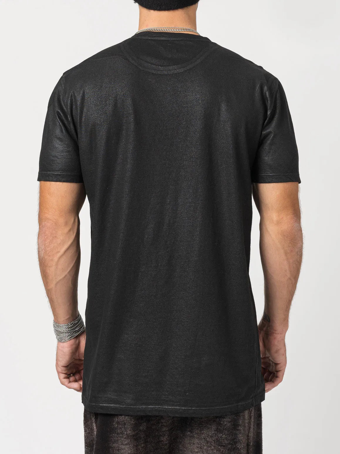 Leather Effect Cotton T-Shirt